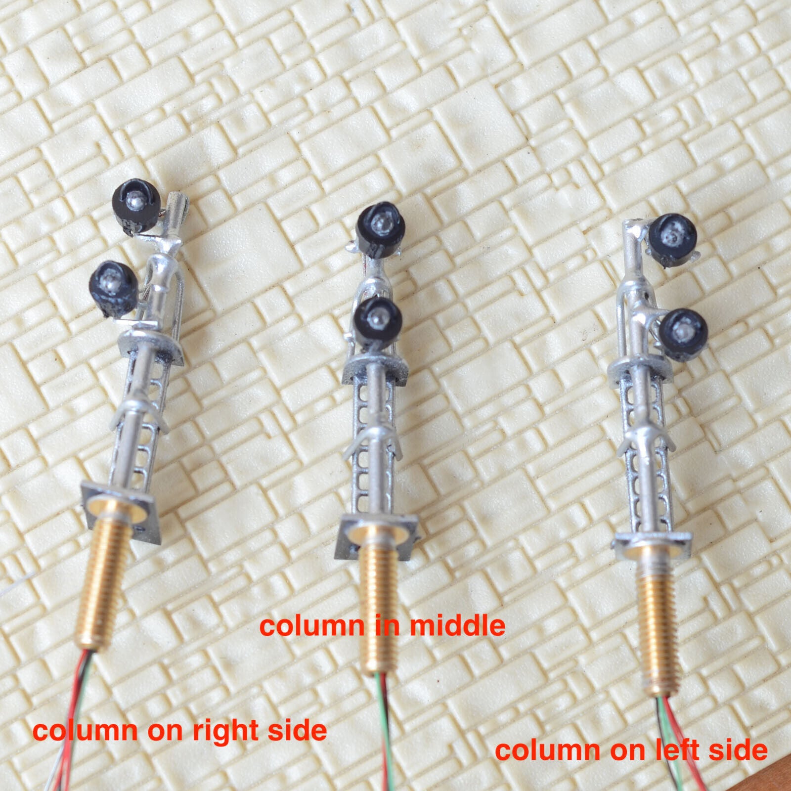 1 x N scale searchlight block signal model train bi-colors LEDs 2 heads R/G #S22