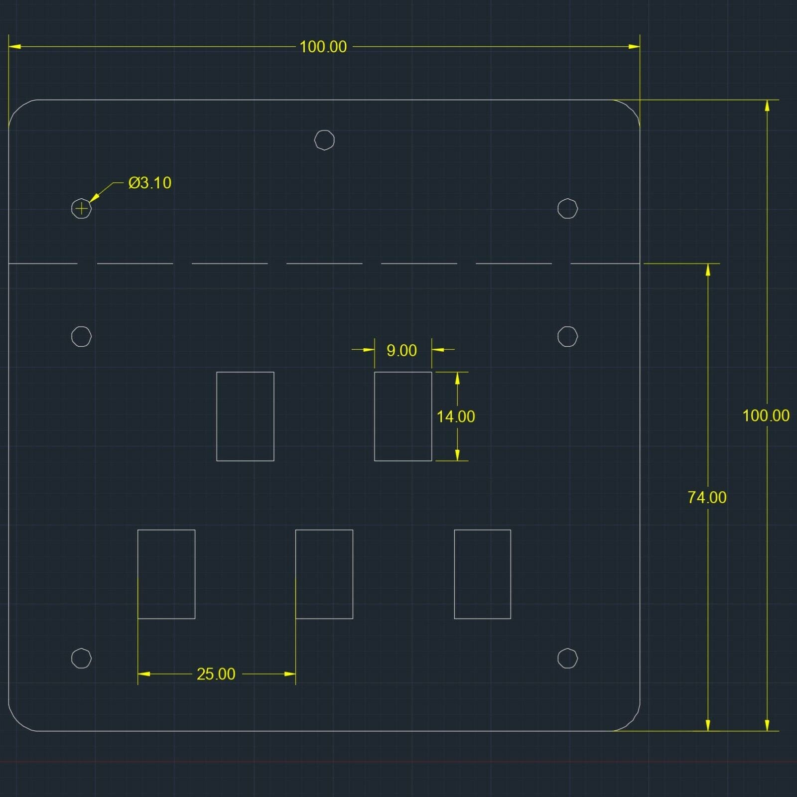 5 x rocker switches mounted on acrylic board power control panel /w side install