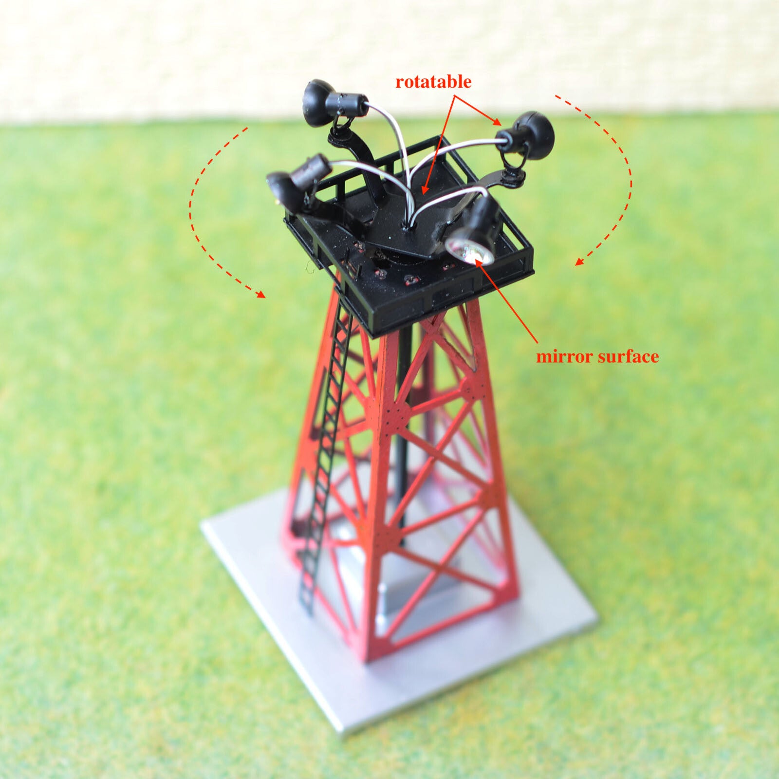 1 x HO tower light LED yard light working flood spotlight assembled metal #S2