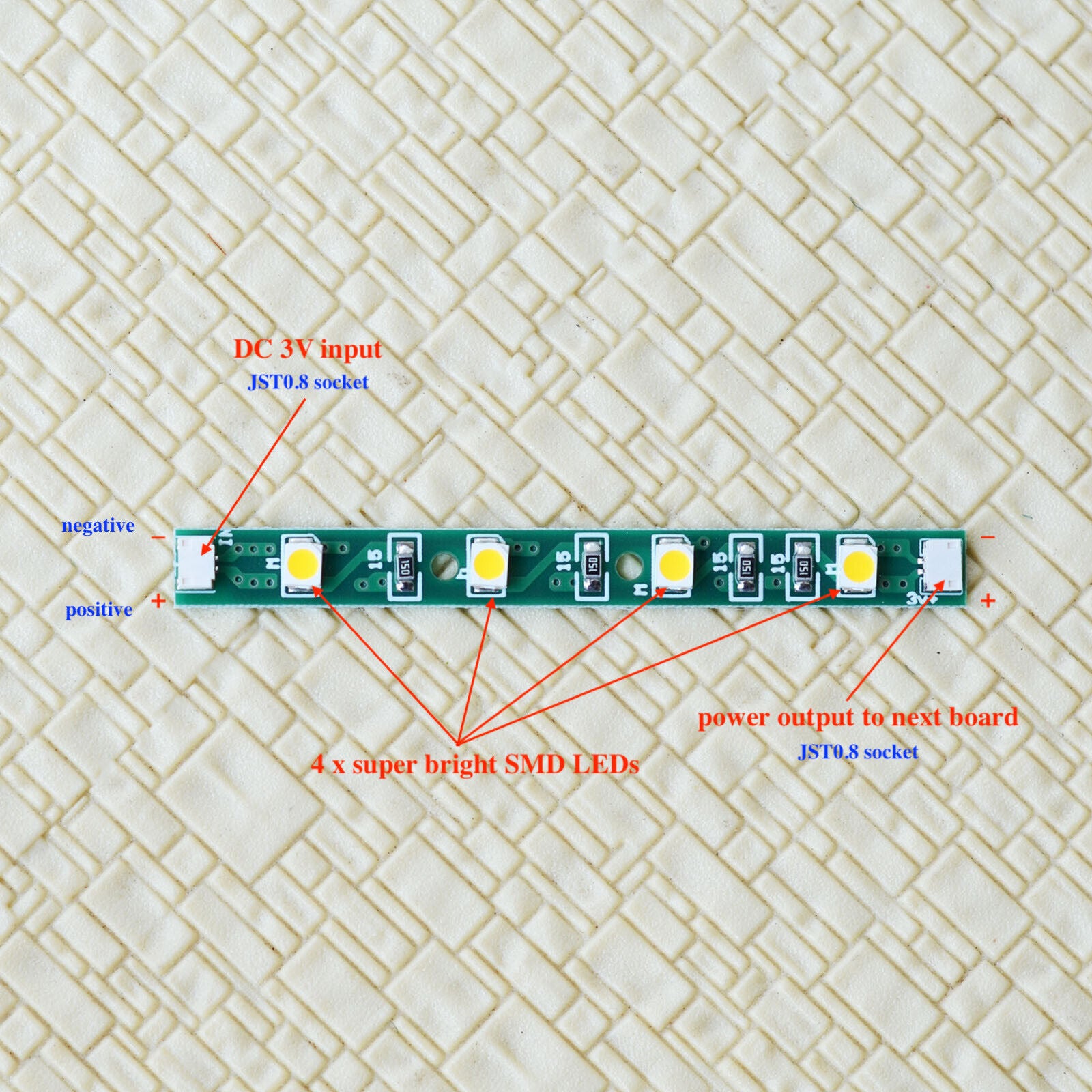 5 x DC 3V LED strips compact size light passenger cars building plug and play #S