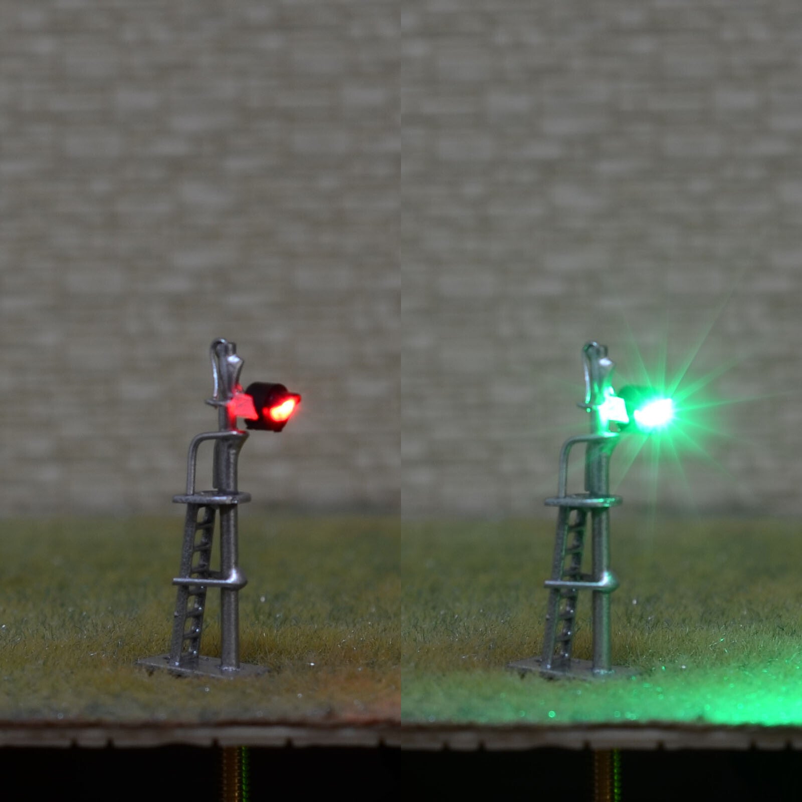 1 x N scale searchlight block signal model train bi-colors 2mm LEDs R/G #S21