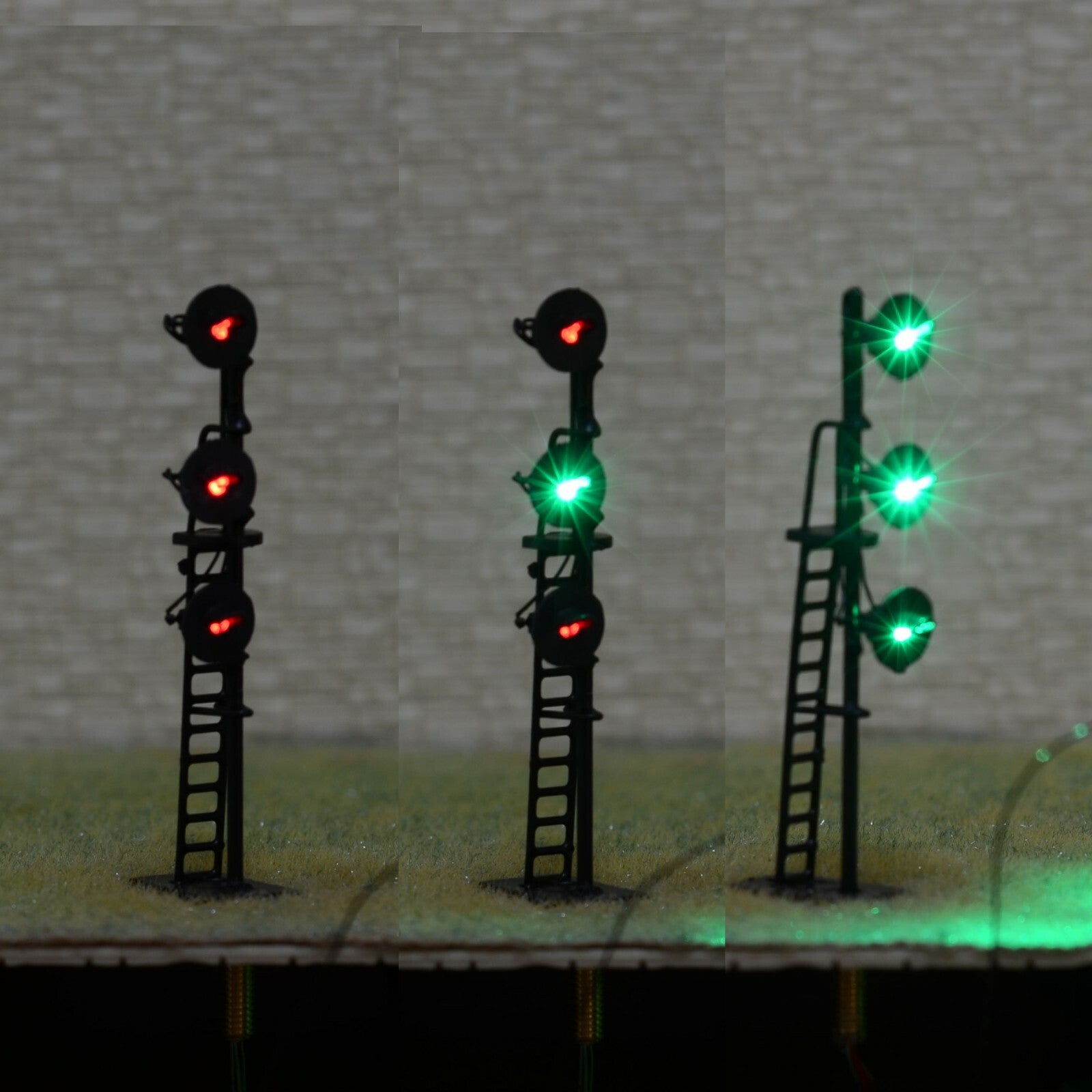 1 x HO scale searchlight signal model train bi-colors 3 targets LED R/G #B23