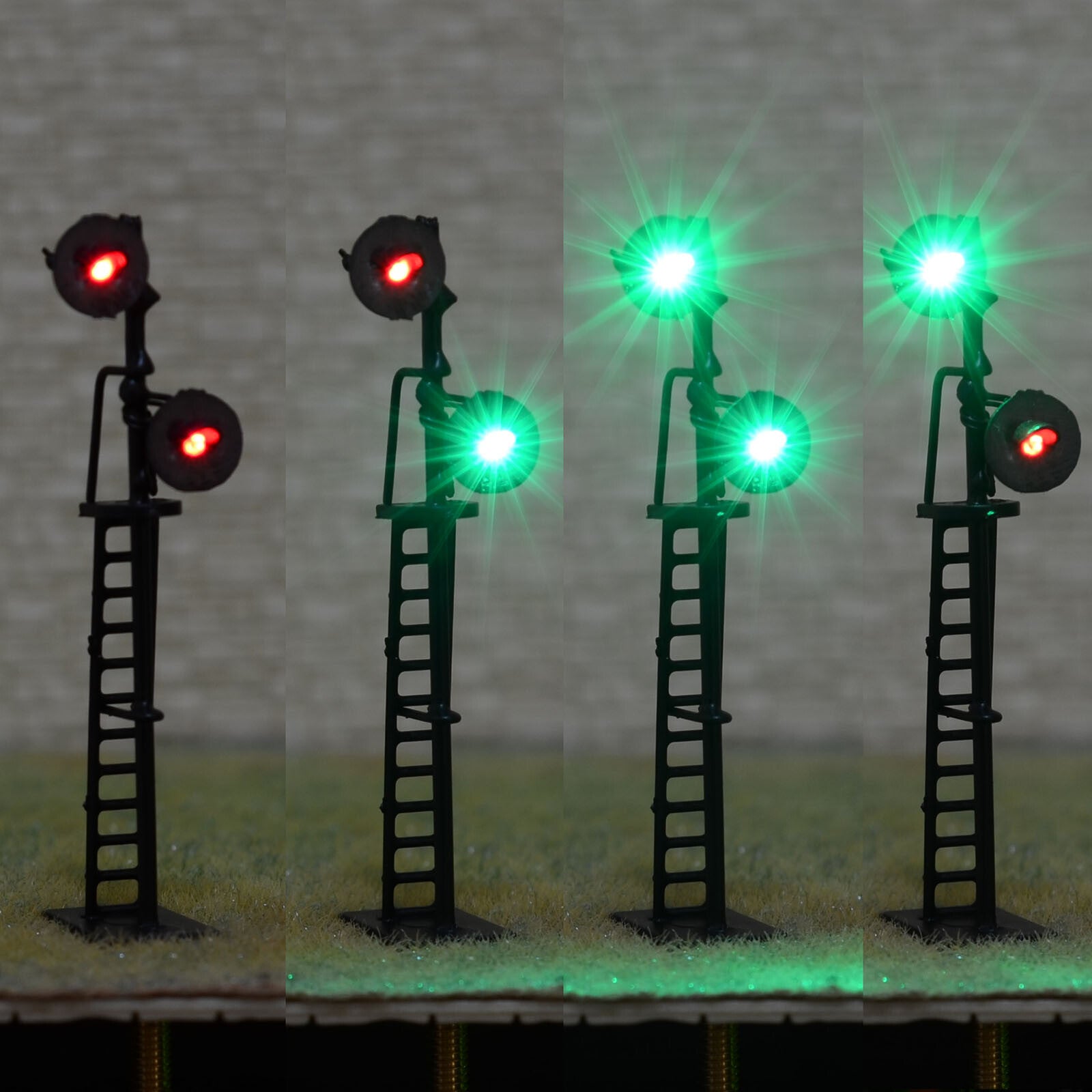 1 x HO scale searchlight signal model train bi-colors 2 targets LEDs R/G #B22O