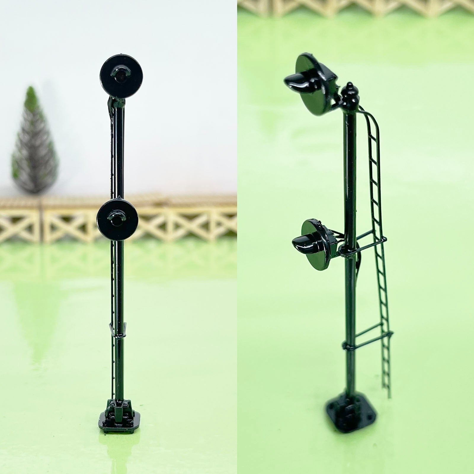 1 x HO scale model railroad tri-color searchlight signal LED metal #DL02skBL