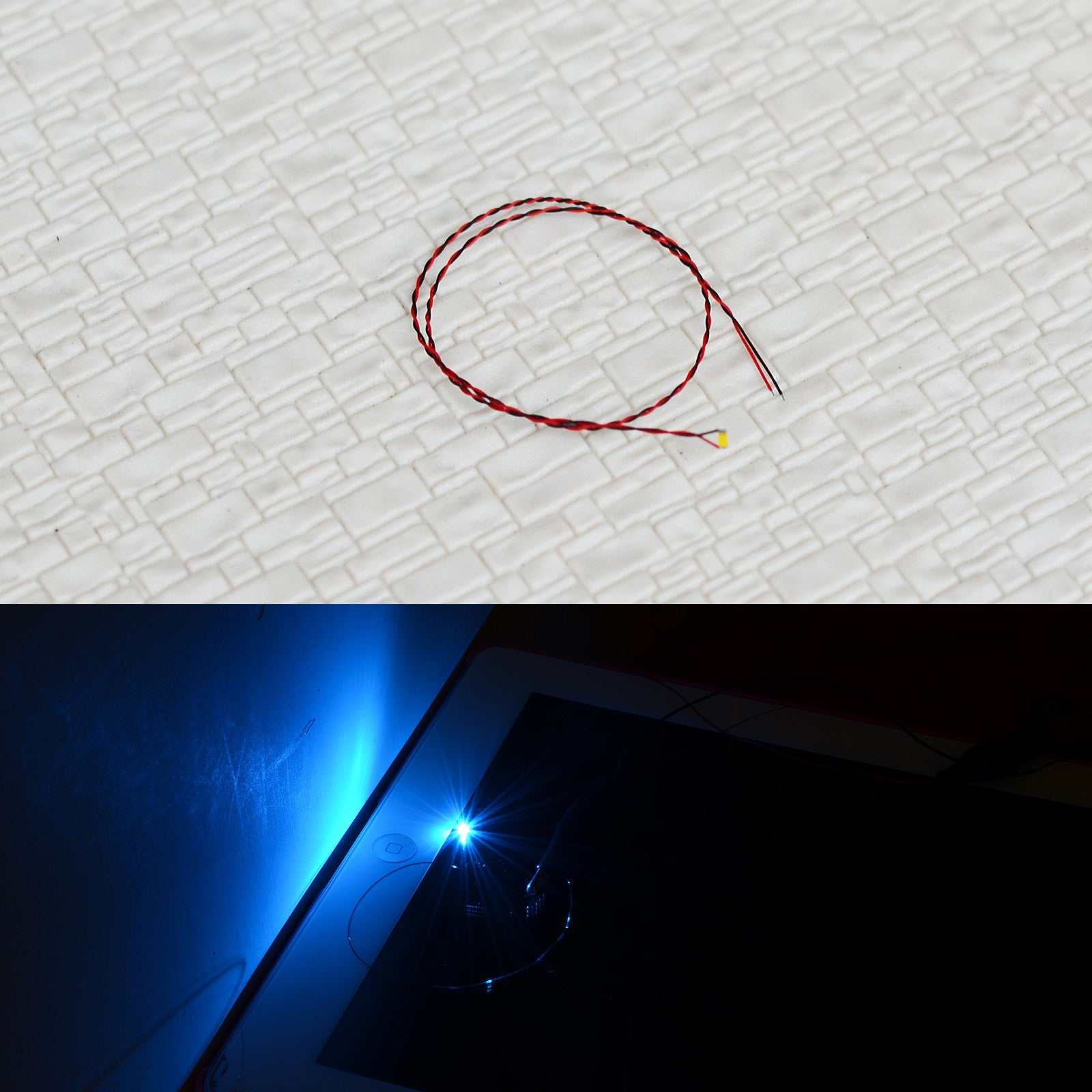 10 x twisted wired blue #0603 SMD LED street building Lights Pre-soldered lamp
