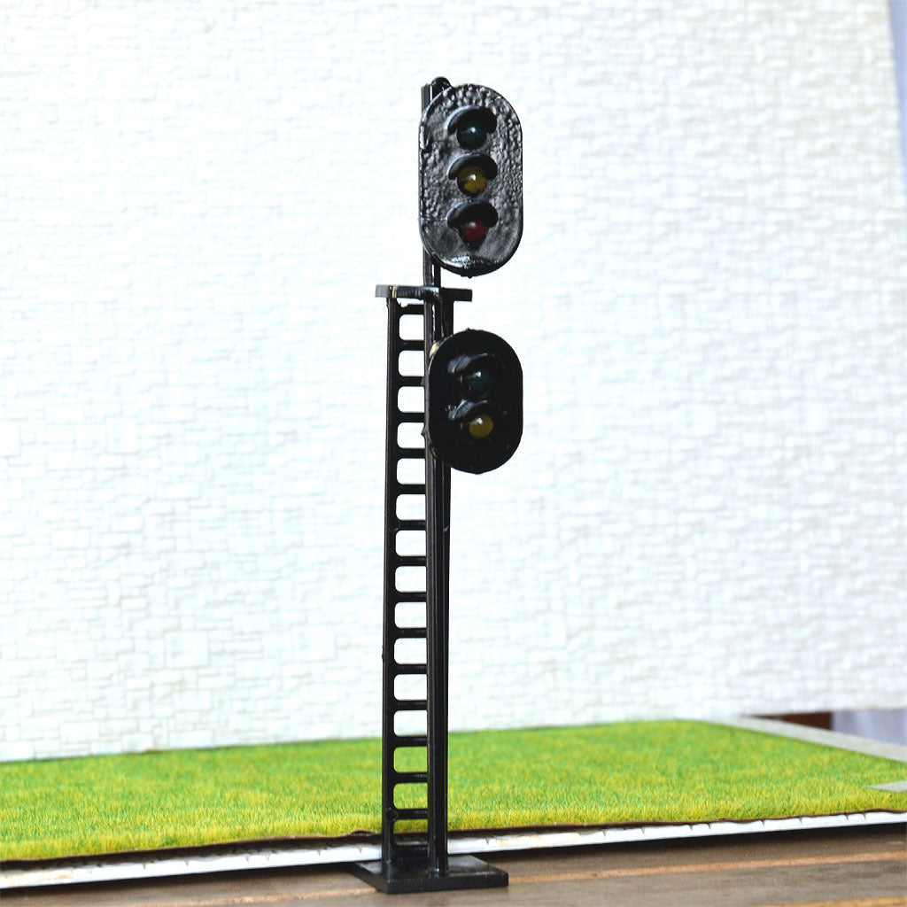 2 pcs O Scale 1:48 LEDs Made 2 heads Railroad Signals 3 over 2 G/Y/R G/Y