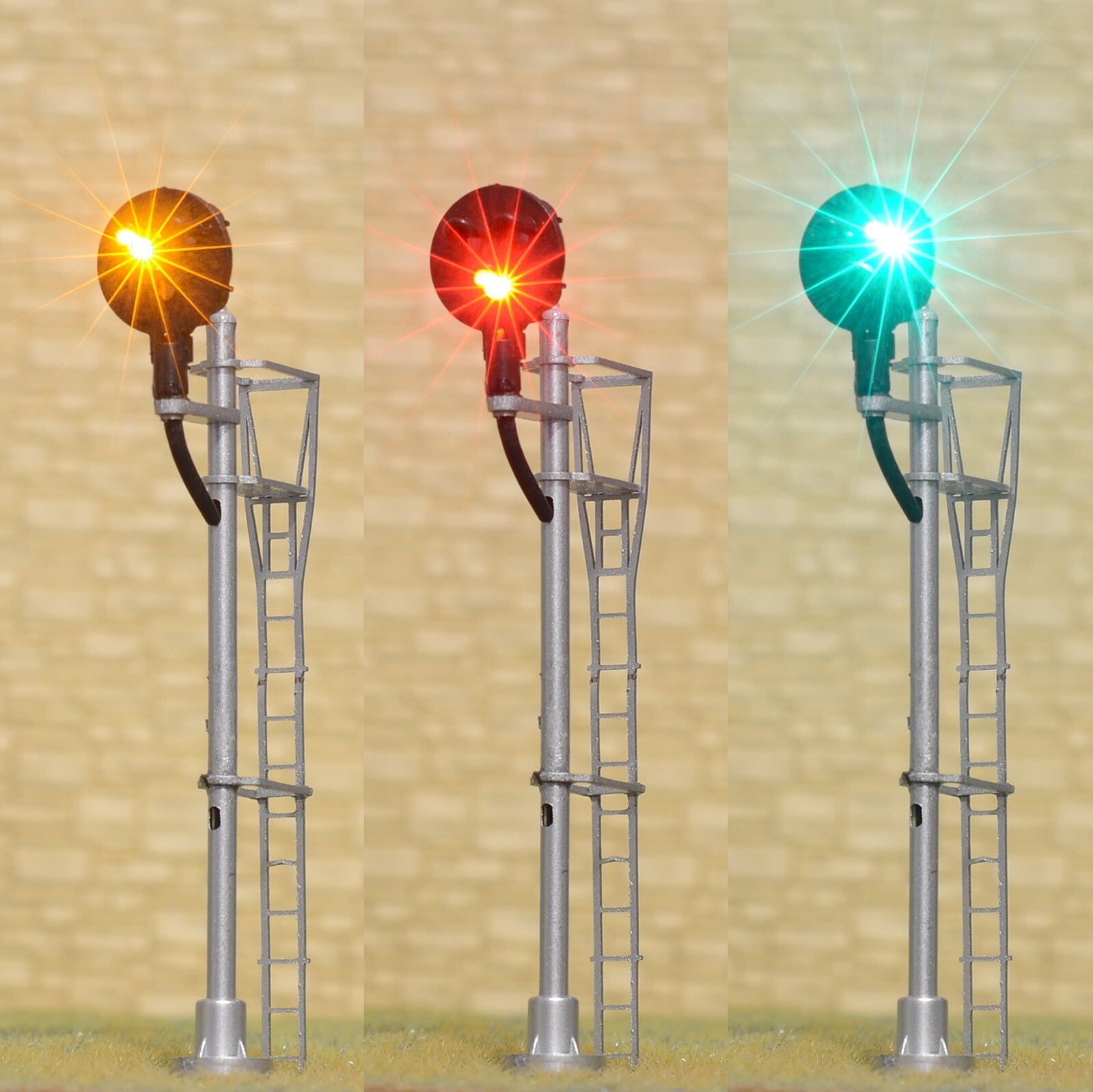1 x HO scale model tri-lights 3 colors block type G signal metal 1 target #M7