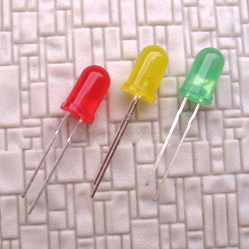 150 pcs 5mm Light Emitting Diode Assorted 3 Color LEDs + free resistors
