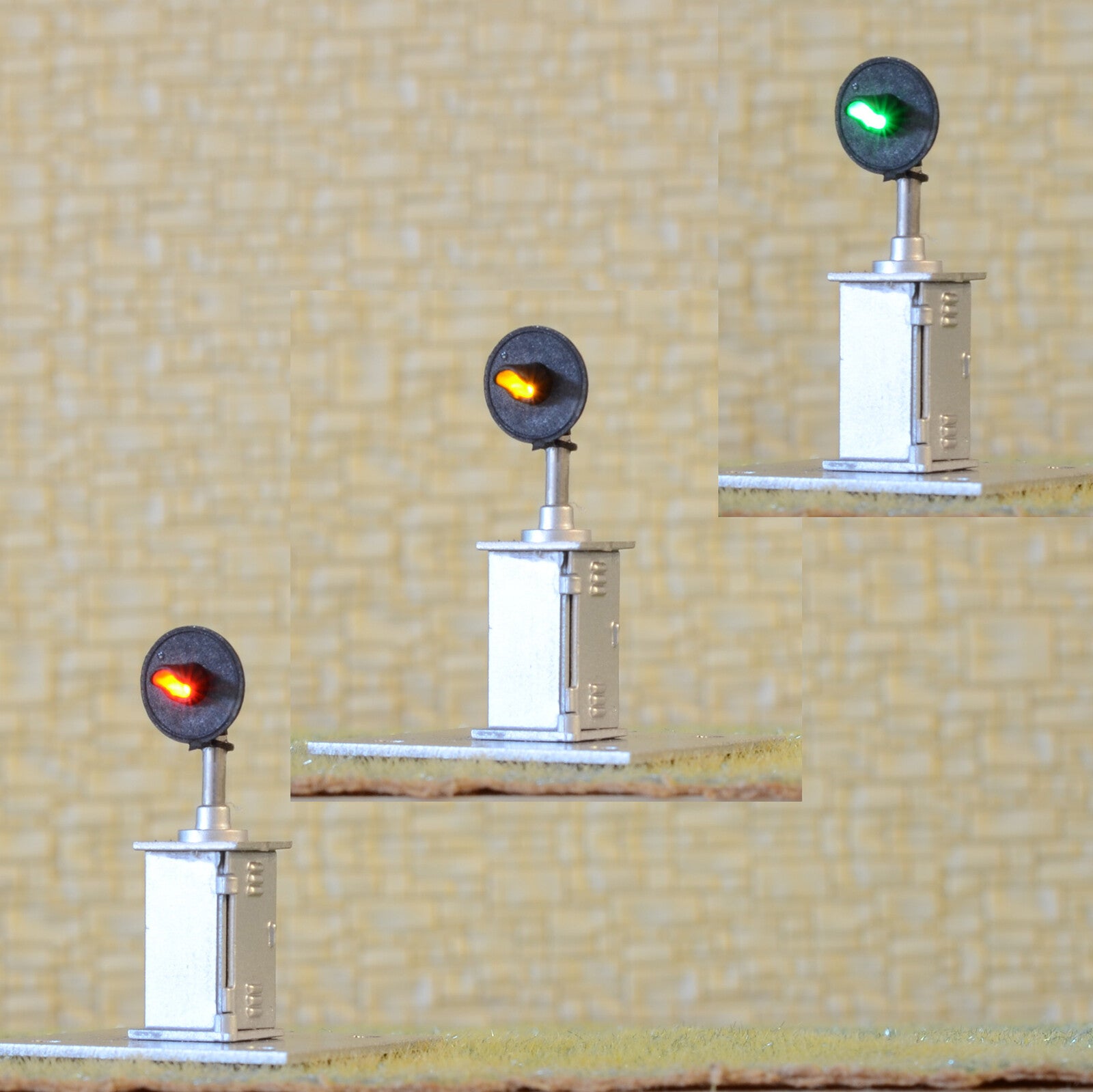 1 x HO scale model railroad 3-colors dwarf searchlight ground signal short #M5