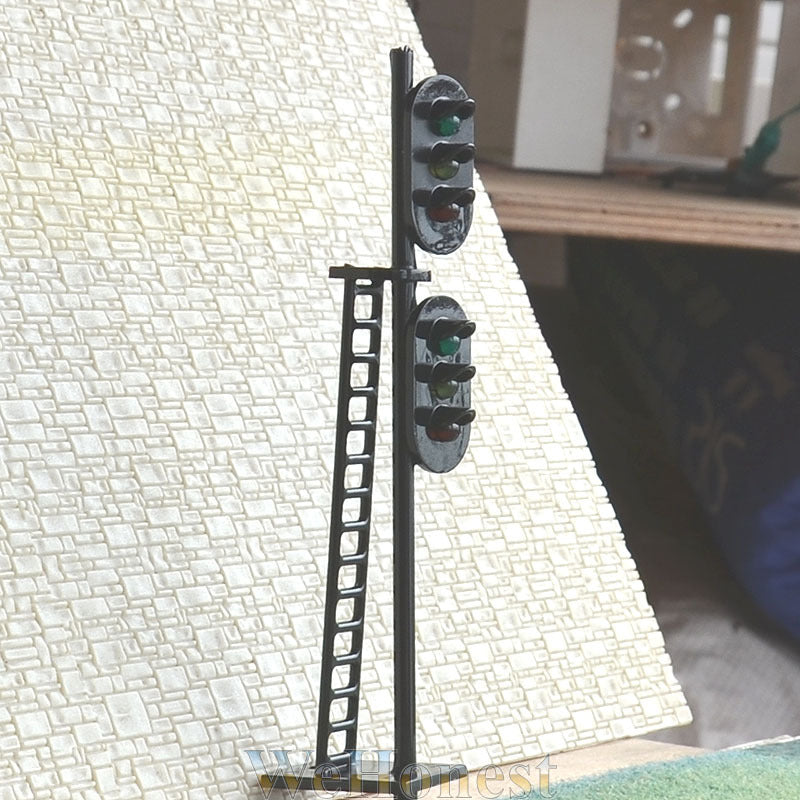 2 x O Scale 1:48 LEDs Made dual heads Railway Signals 3 over 3 G/Y/R G/Y/R #N
