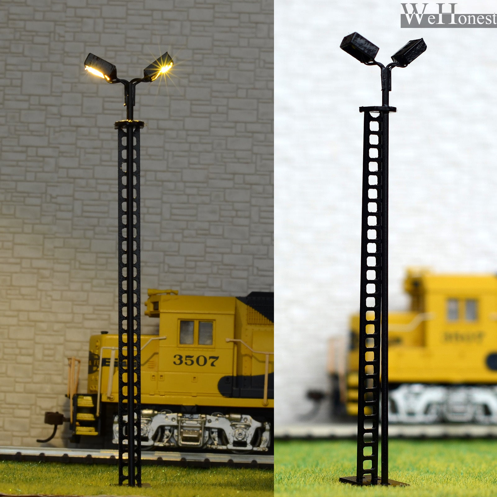 4 pcs HO/OO Model Lamp Yard Light warm white LED made Lamppost long life #R44