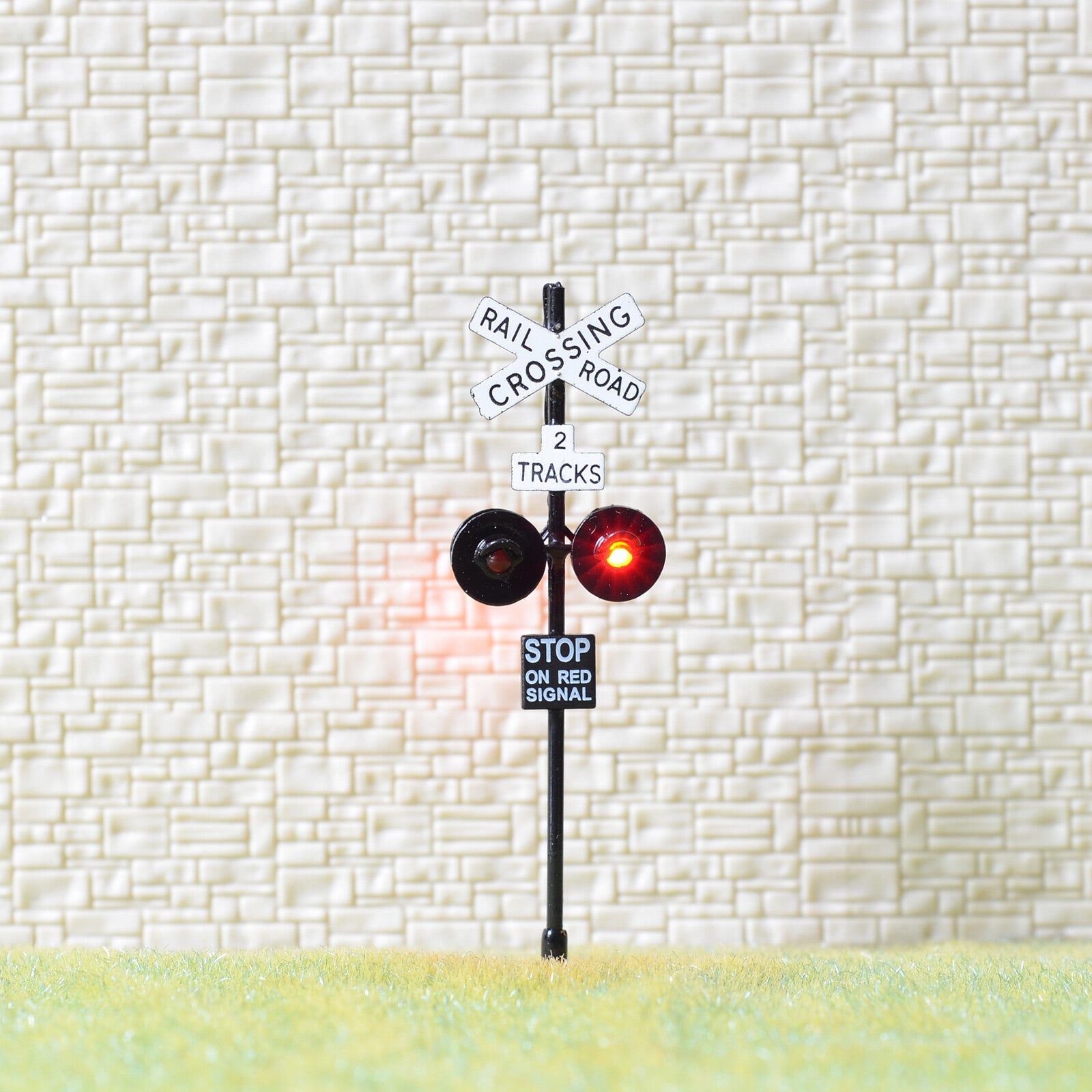 1 x OO / HO scale railroad crossing signal LED made 4 target faces black #2BL4X