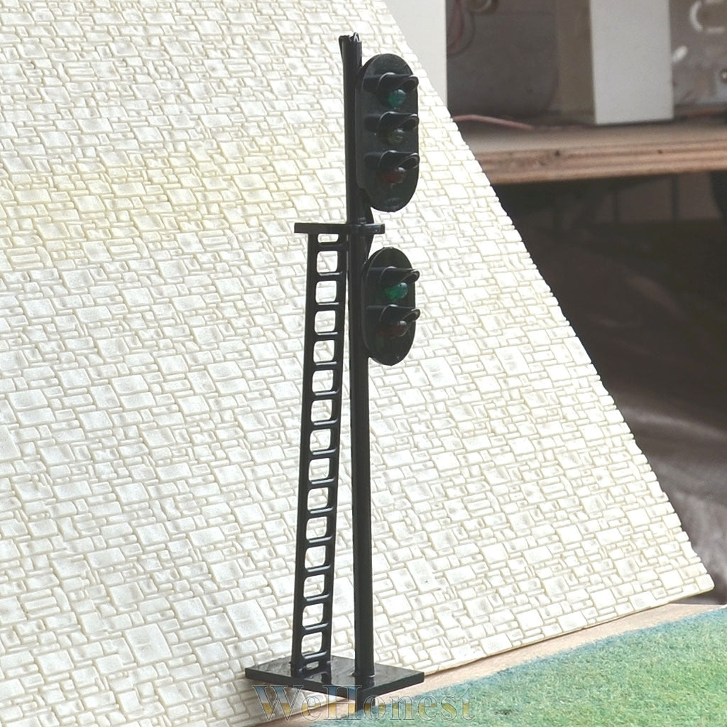 2 pcs O Scale 1:48 LEDs Made 2 heads Railroad Signals 3 over 2 G/Y/R G/R #N