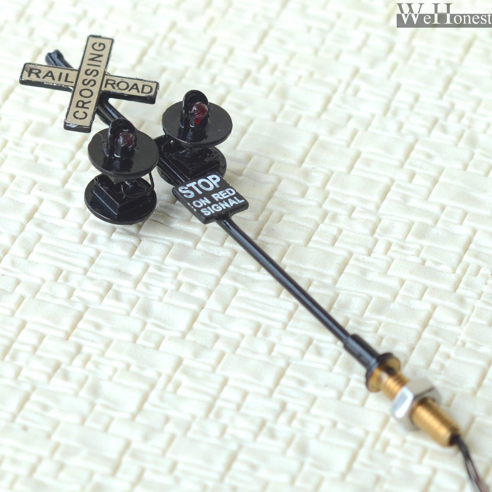 1 x HO/OO railway crossing signals LED 4 targets lights with screw base #OO4BL