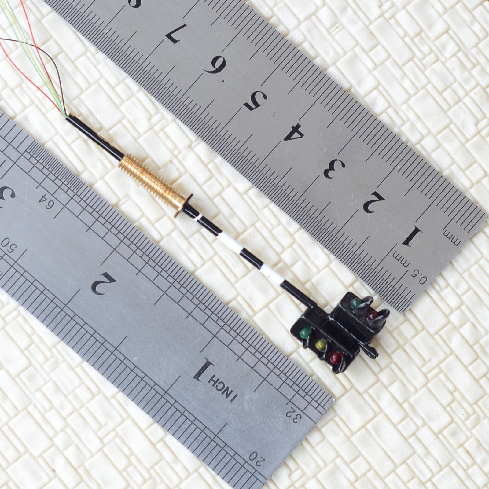 2 x traffic signal HO OO model railroad crossing walk LED pedestrian light #ZB23