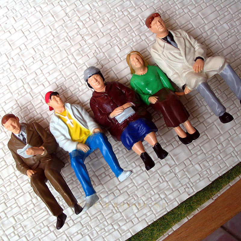 5 pcs G scale Figures 1:22.5 All Seated Painted People