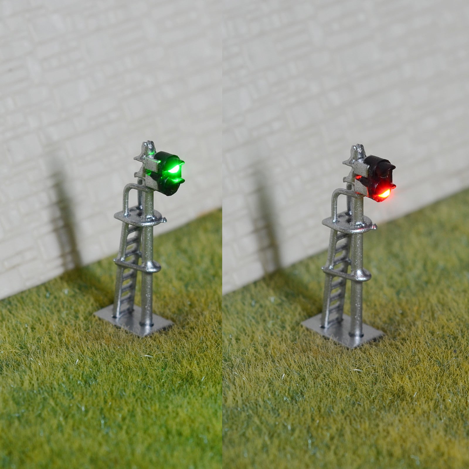 1 x N scale model train block signals railway LED light 2 aspect silver #160S2RS