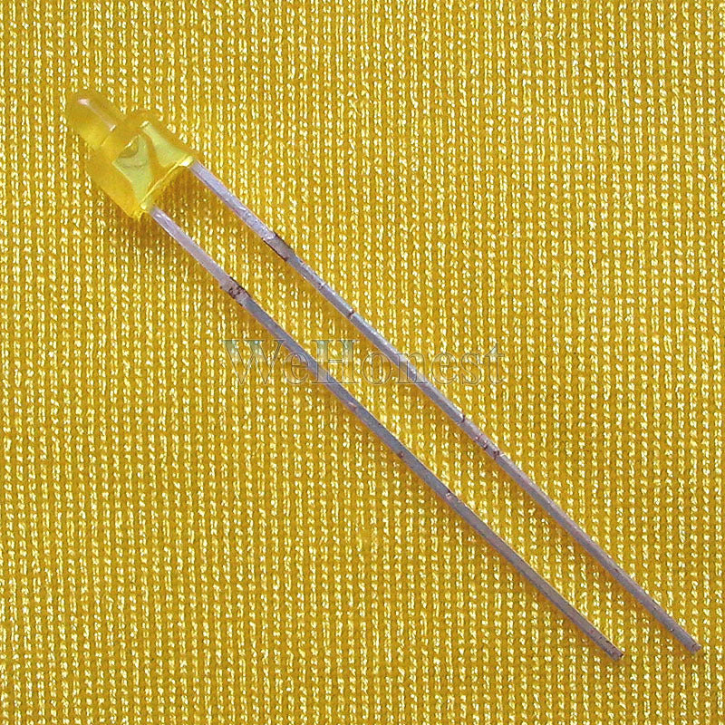 100 pcs Light Emitting Diode Mini LEDs Dia. 2mm Yellow