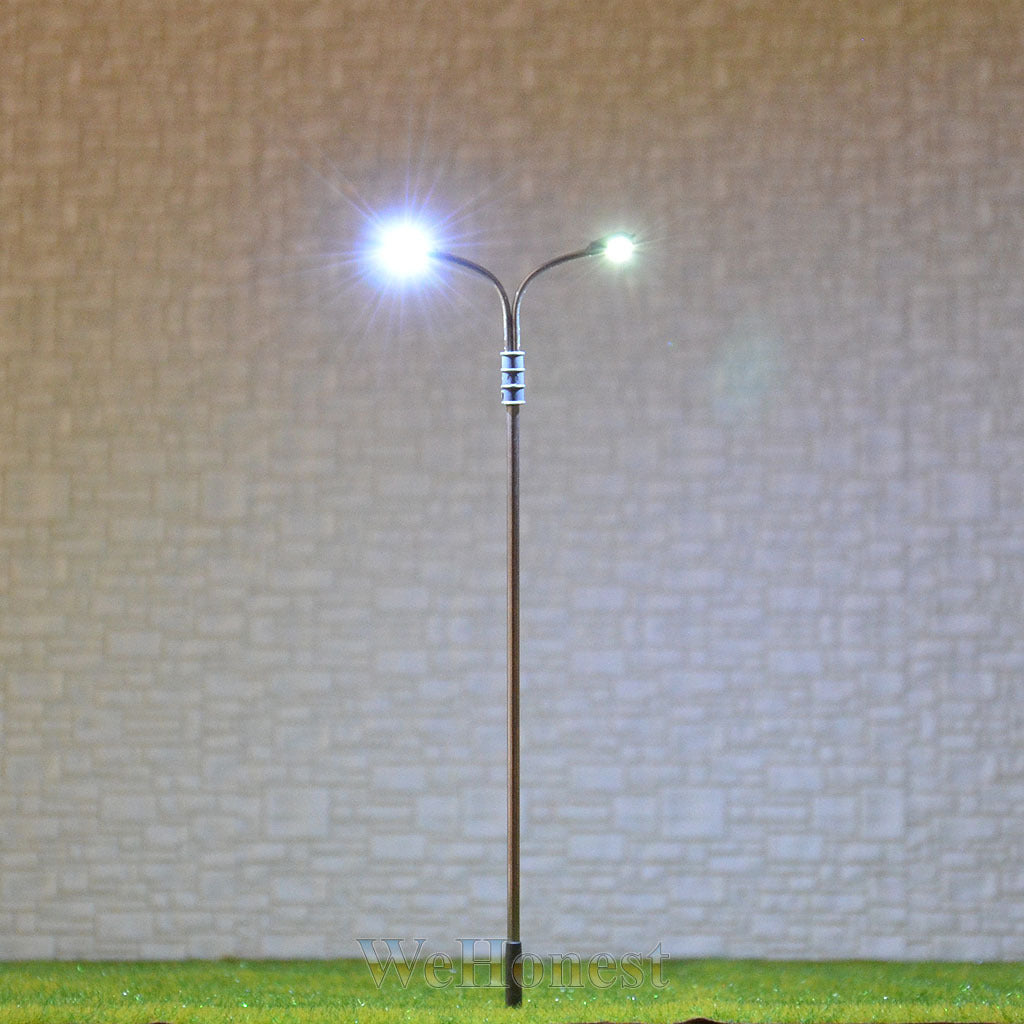 10 x OO / HO Scale Model Train Lamps Railroad Lamp posts Led Street Lights QD115