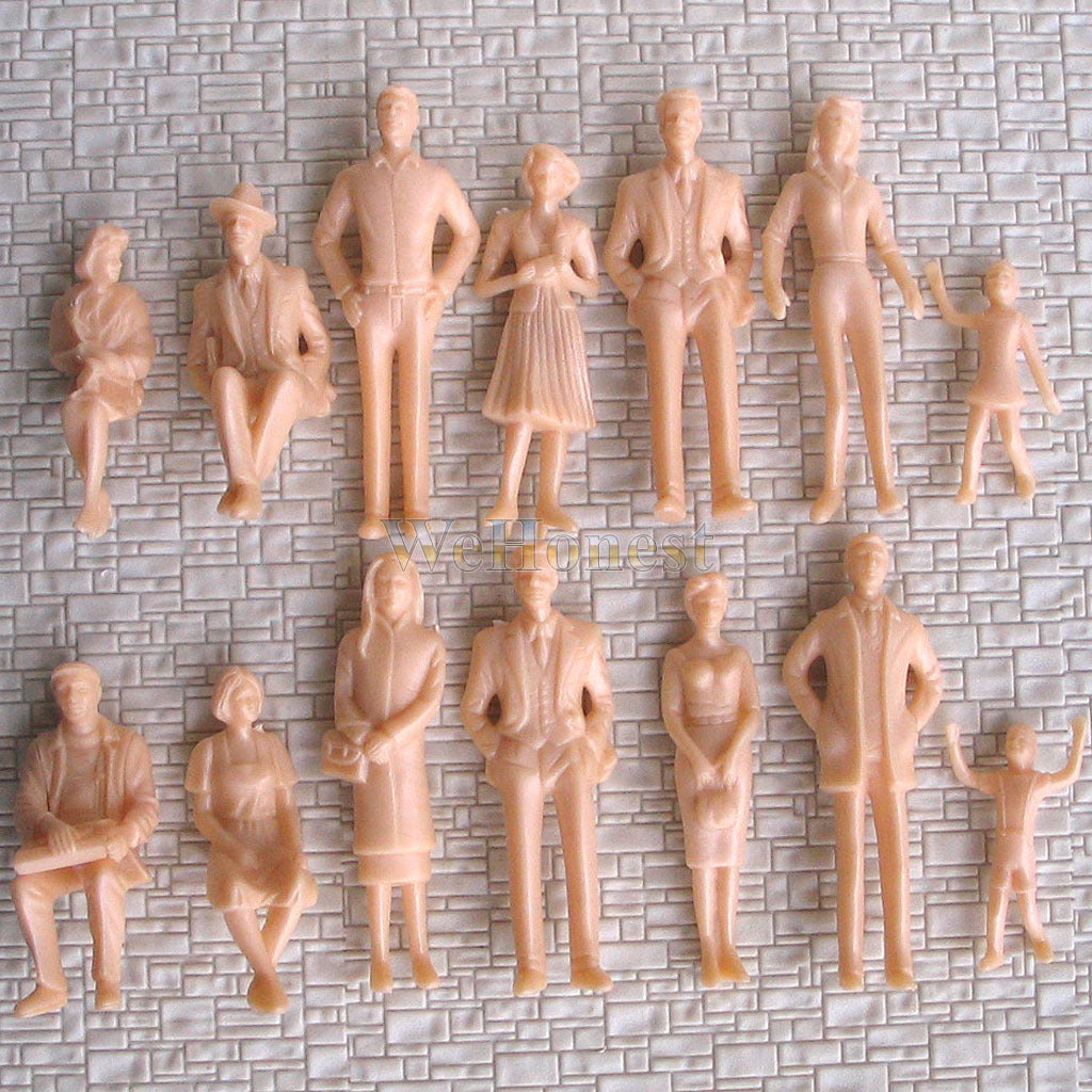 28 pcs G Scale 1:30 Unpainted Figure People passenger 14 different poses #F