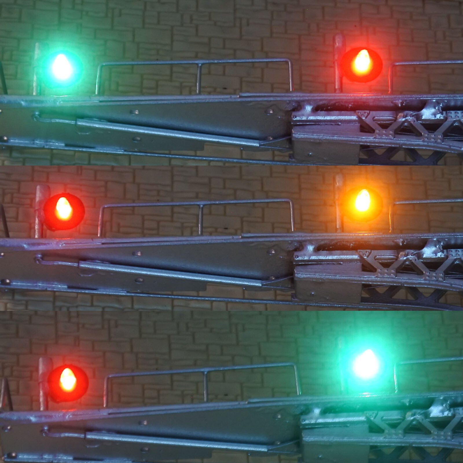 1 x HO OO block searchlight cantilever signal bridge tricolor 2 tracks metal #13