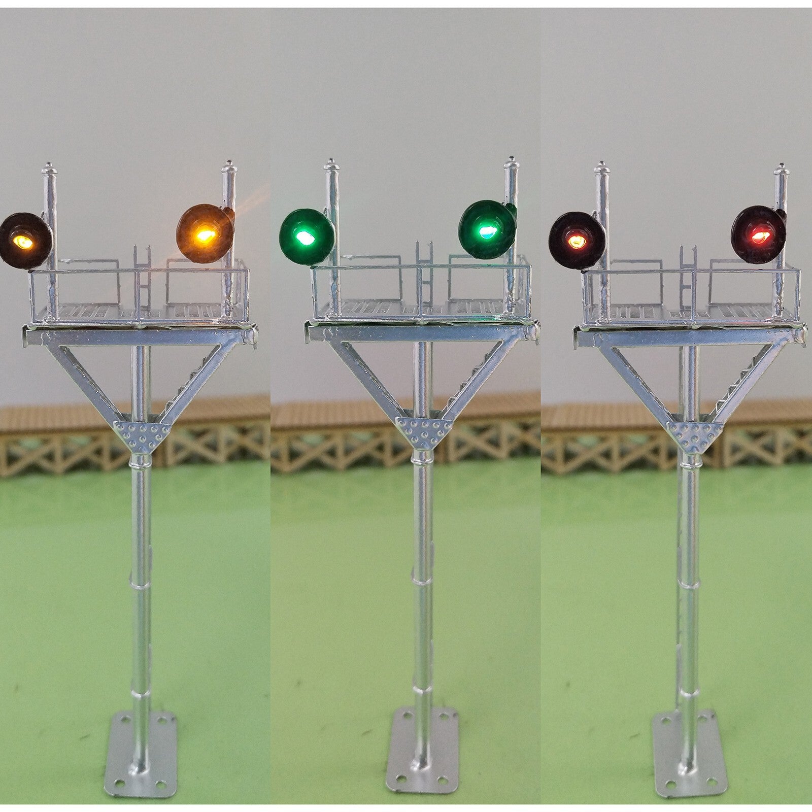 1 x HO scale model tower searchlight signal goalpost bracket 2 faceplate #G2
