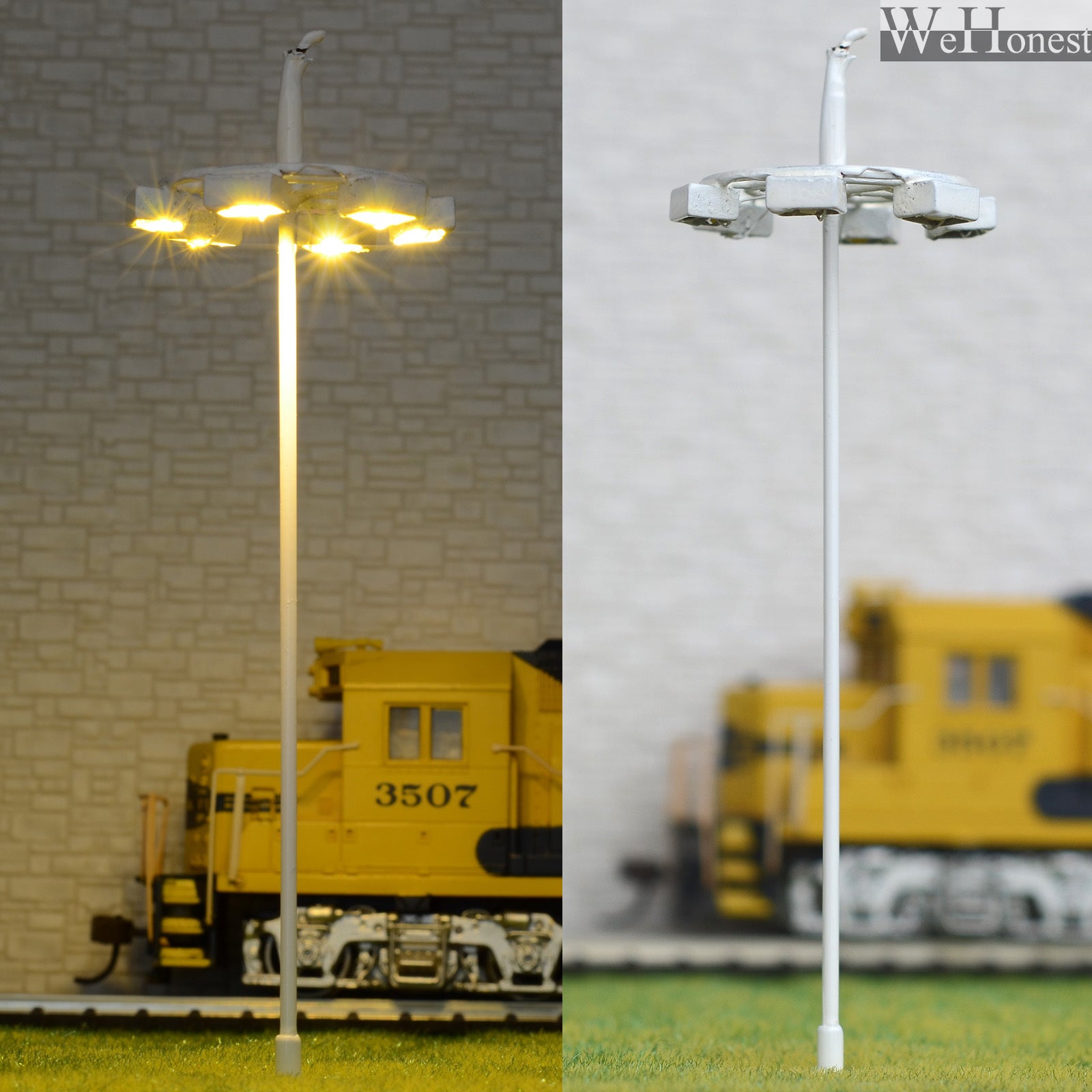 5 pcs OO / HO scale Model Lamp warm white LEDs made Plaza Lamppost Street Light 
