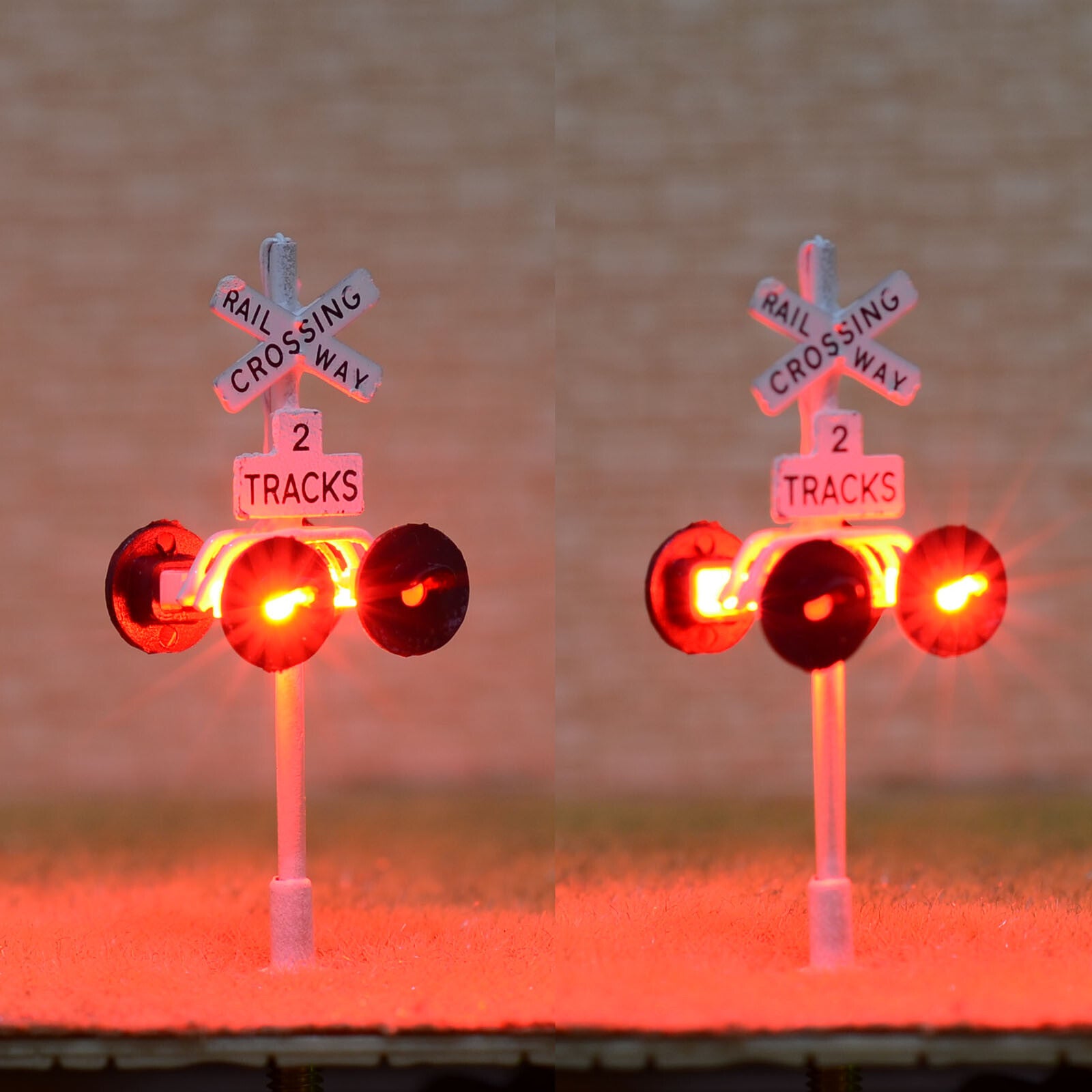 2 x HO scale railroad grade crossing signals + 1 circuit board flasher #WH420X