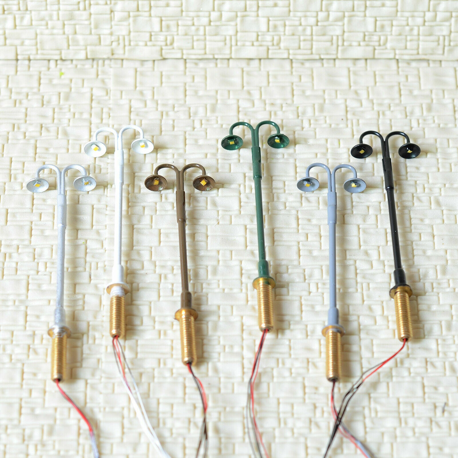 5 x N scale LED light model train railroad street lamp post + resistors #702NWH