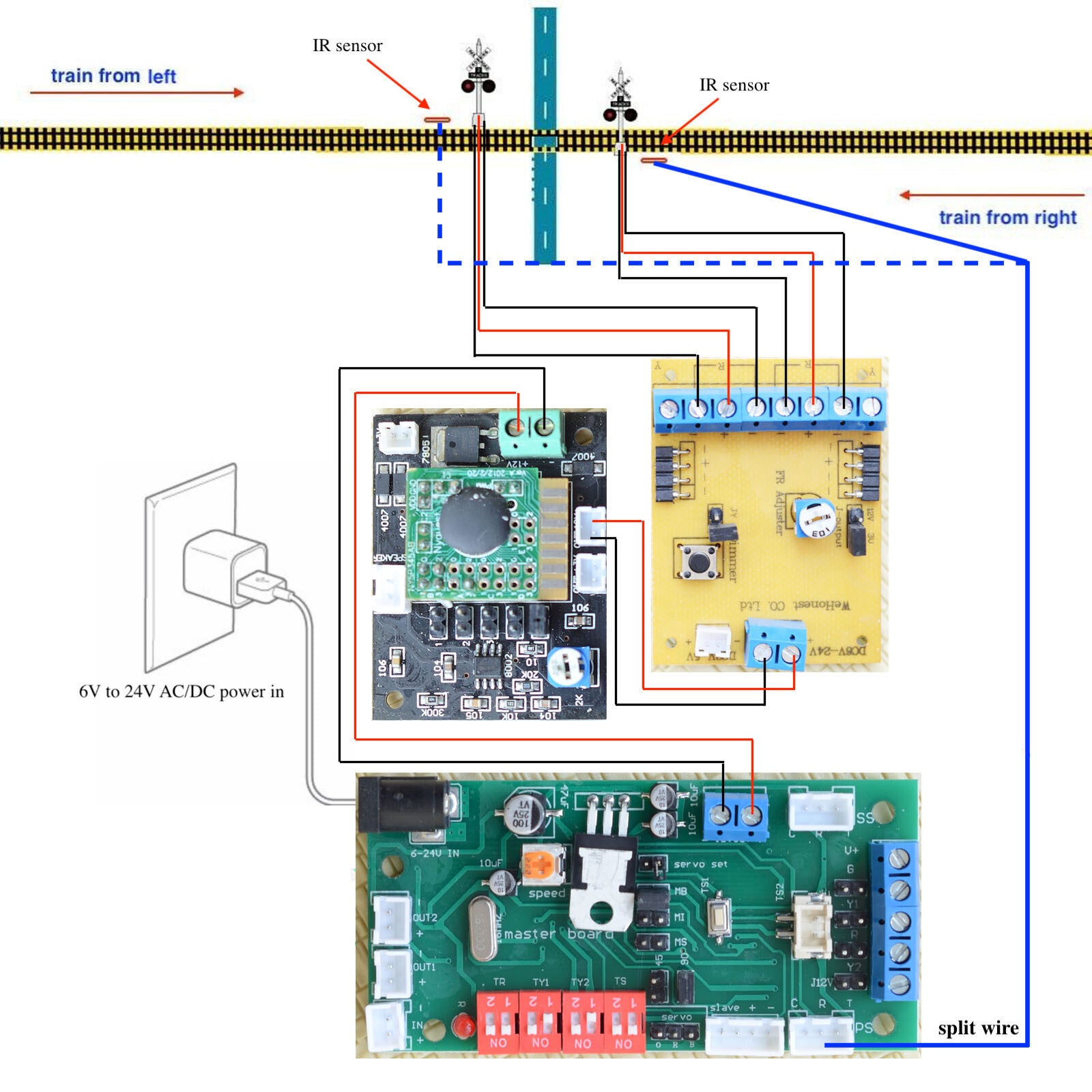 1 set grade crossing signal + automatic control system with sound effect & blink