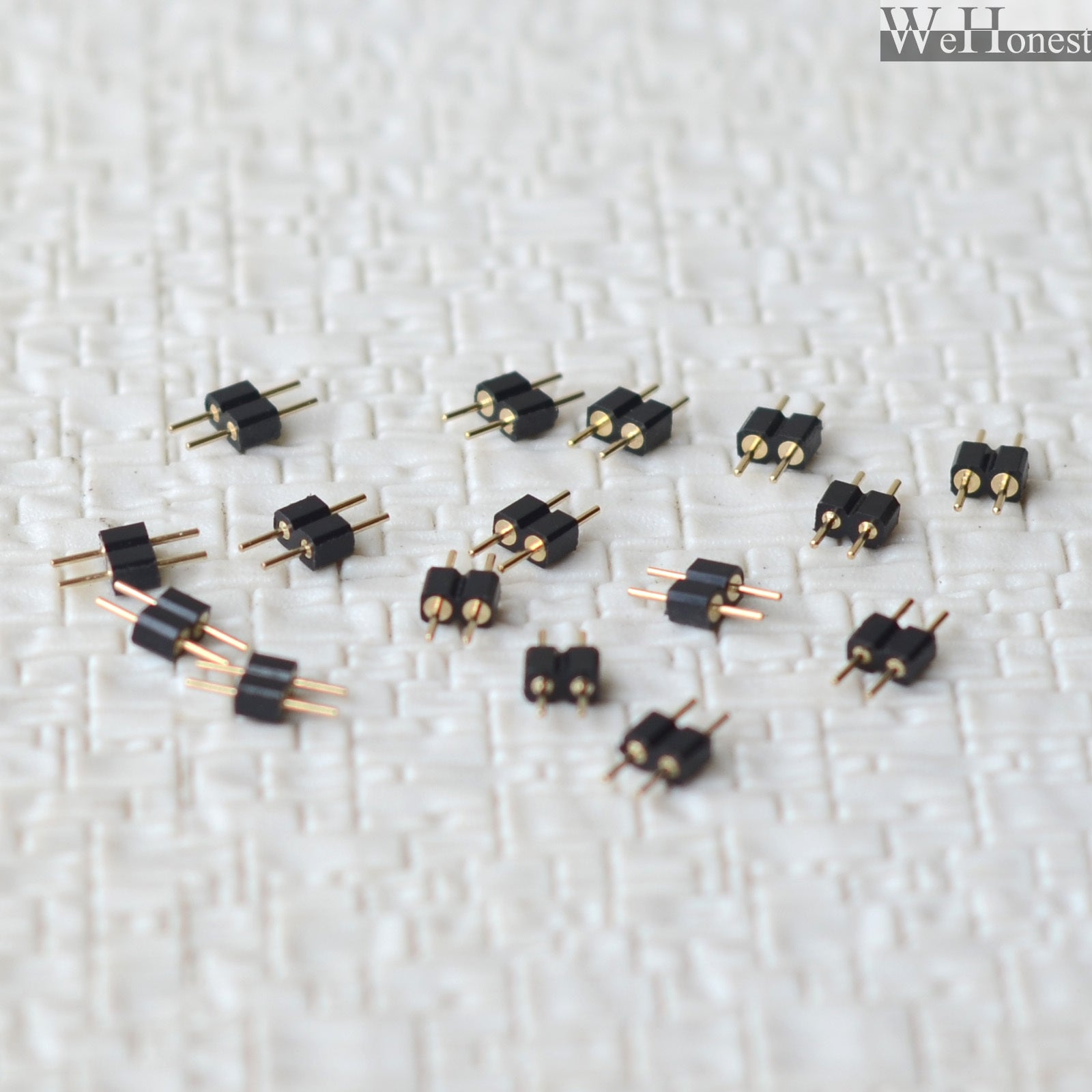 11 x combined 2 pins mini-plug male ends 2.54mm straight connectors 2 round #2P