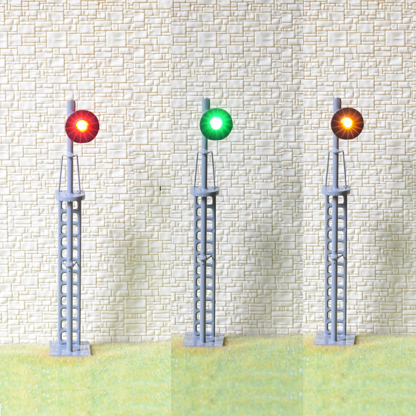 1 x O scale searchlight block signal model train 3 color SMD LEDs R/G/Y #SS48G3