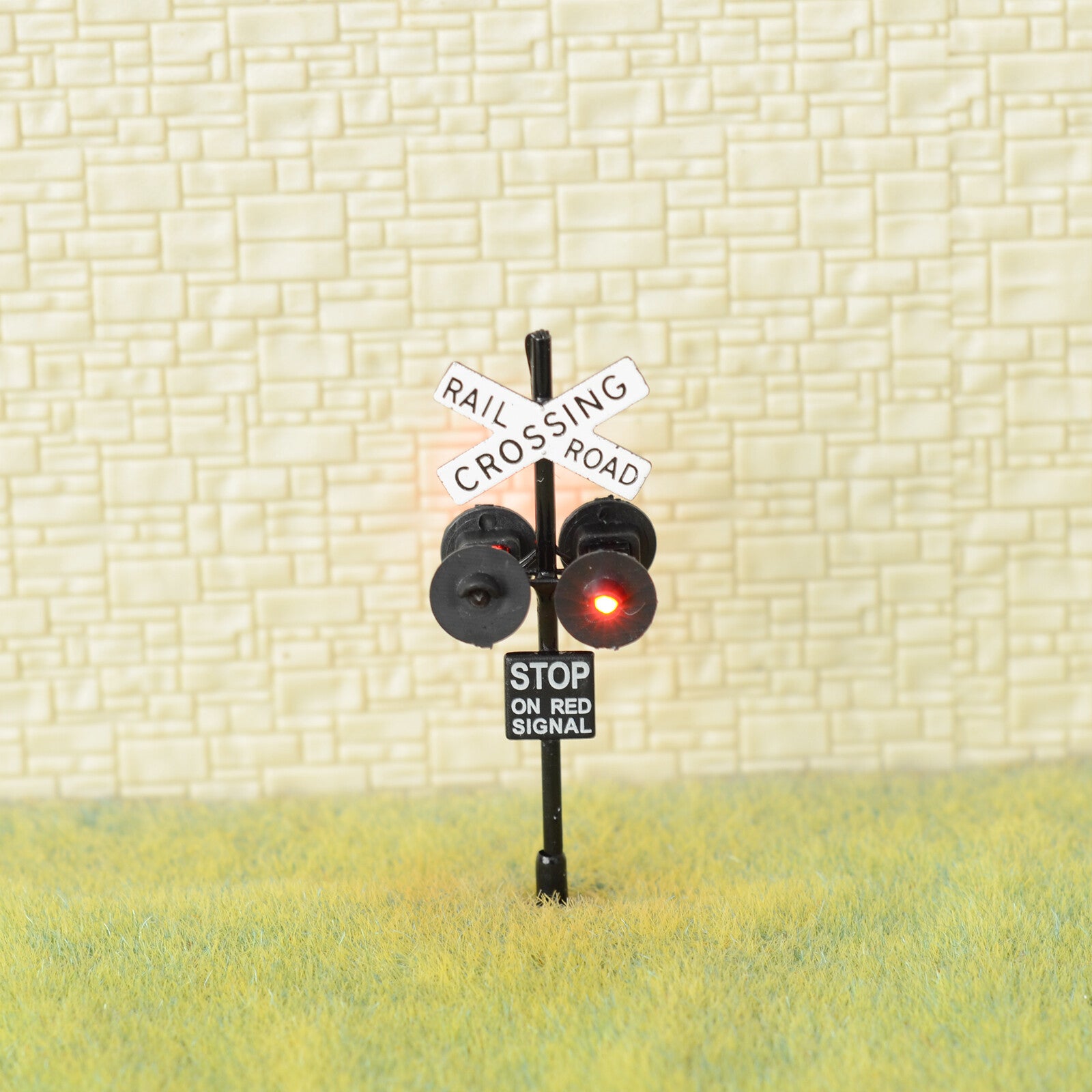 1 x HO scale railroad grade crossing signals LED made 4 target black #X