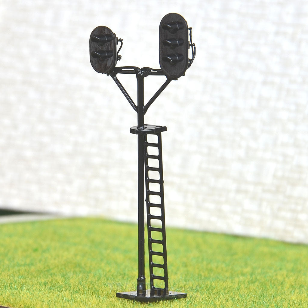 2 pcs HO Scale 1:87 LEDs Made 2 side Railroad Branch Signals 2 aspects+3 aspects