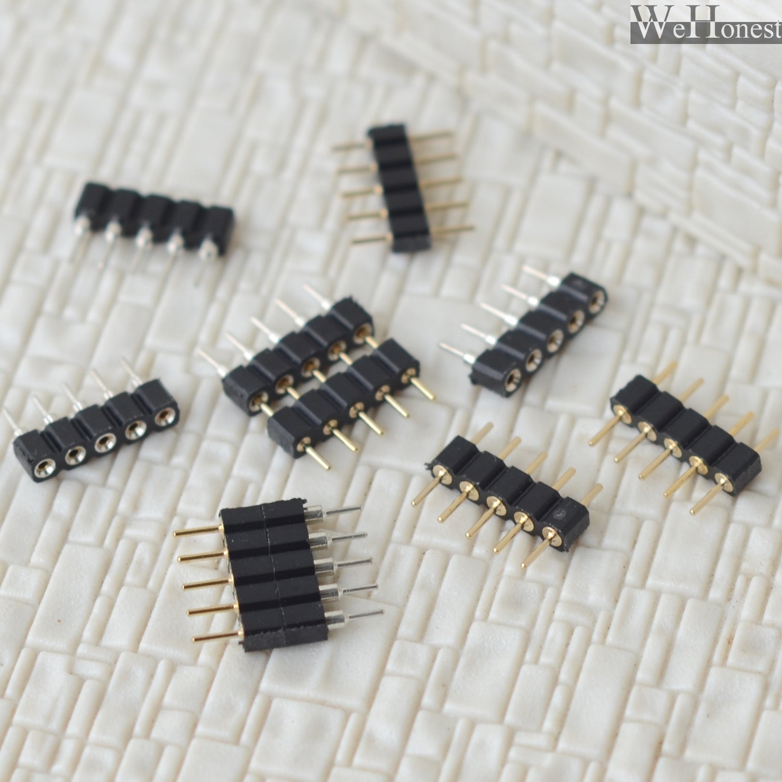 20 pairs 5 Pins mini-plug kits 2.54mm straight connectors round male + female