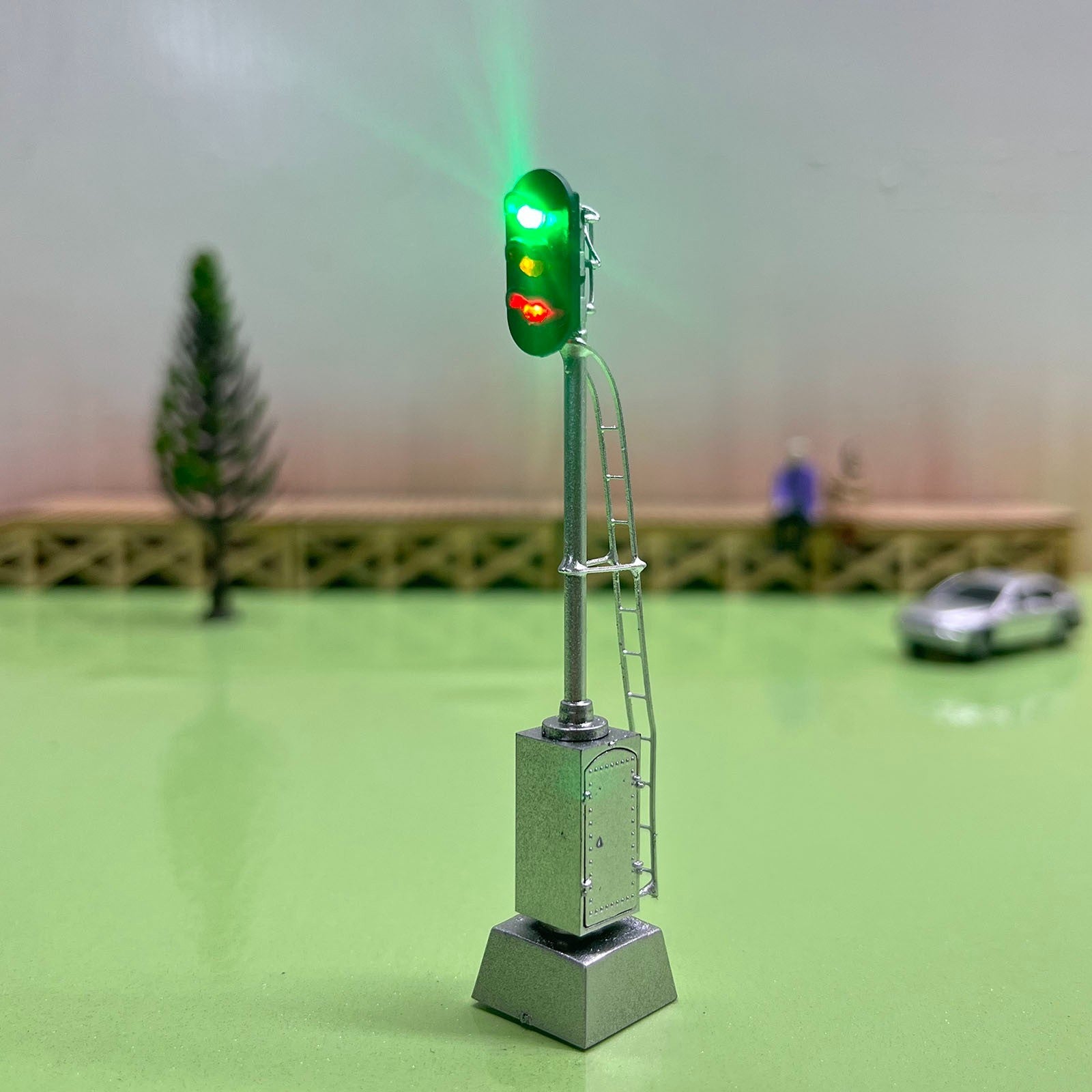 1 x HO scale model railroad 3 aspects block signal LED 3 colors light #KC06ws