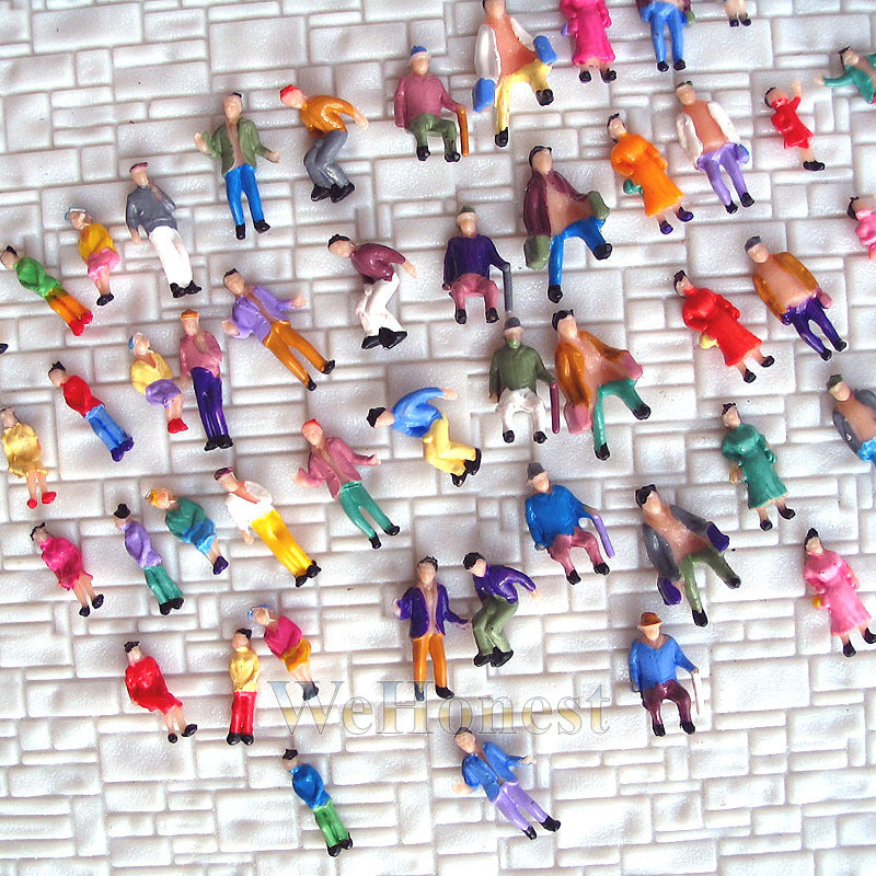 100 x  N scale Painted People passengers (19 poses)