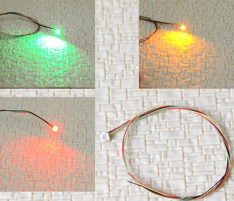 10 x prewired Tri-Color SMD LEDs red/yellow/green for search light signal #1209