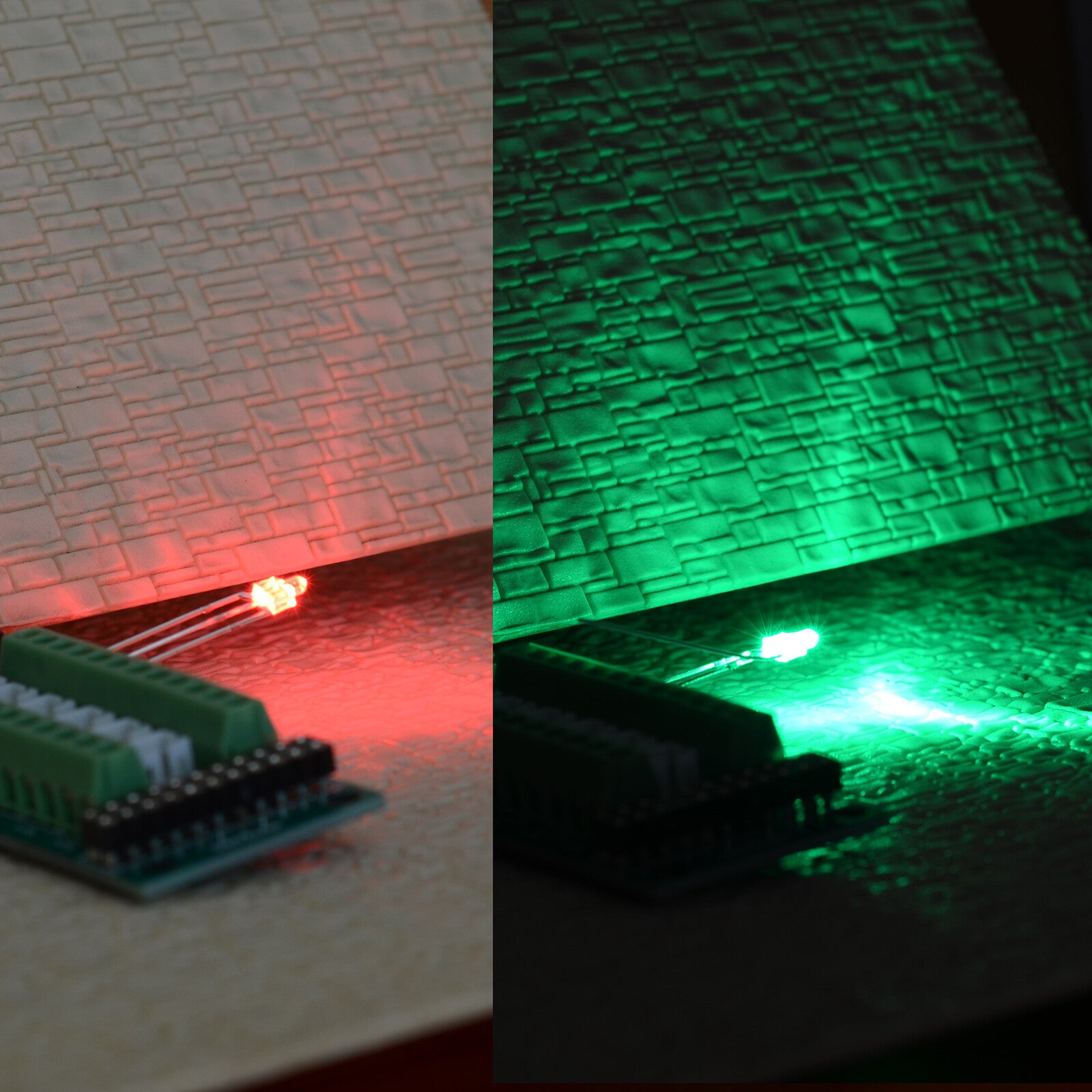 10 x 2mm bi-color LEDs emerald green/red common anode for model railroad signals