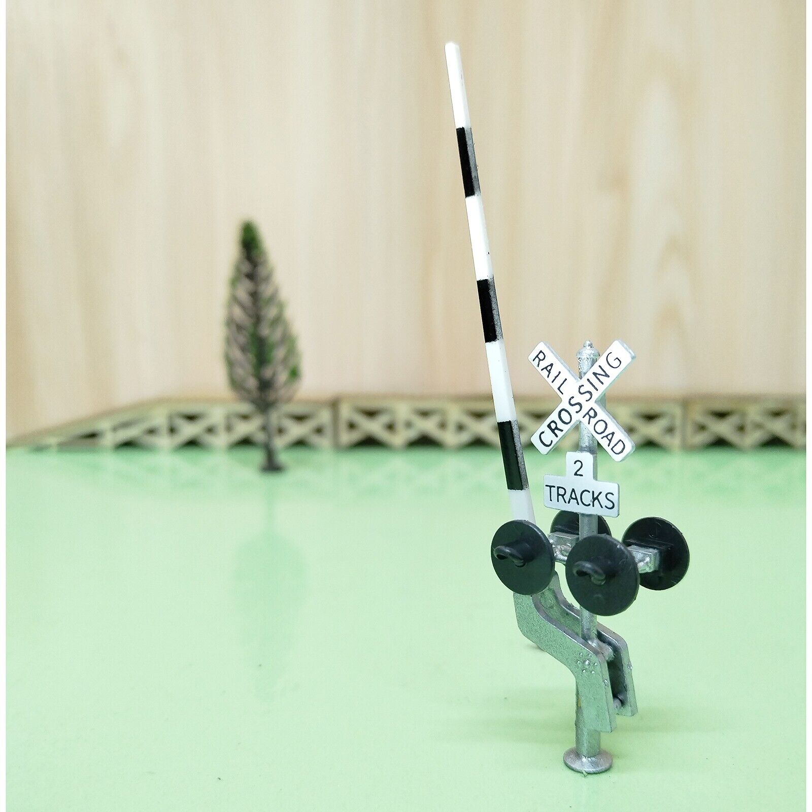 2 x HO scale railroad grade crossing signal black arm gate stop lever #S42RB