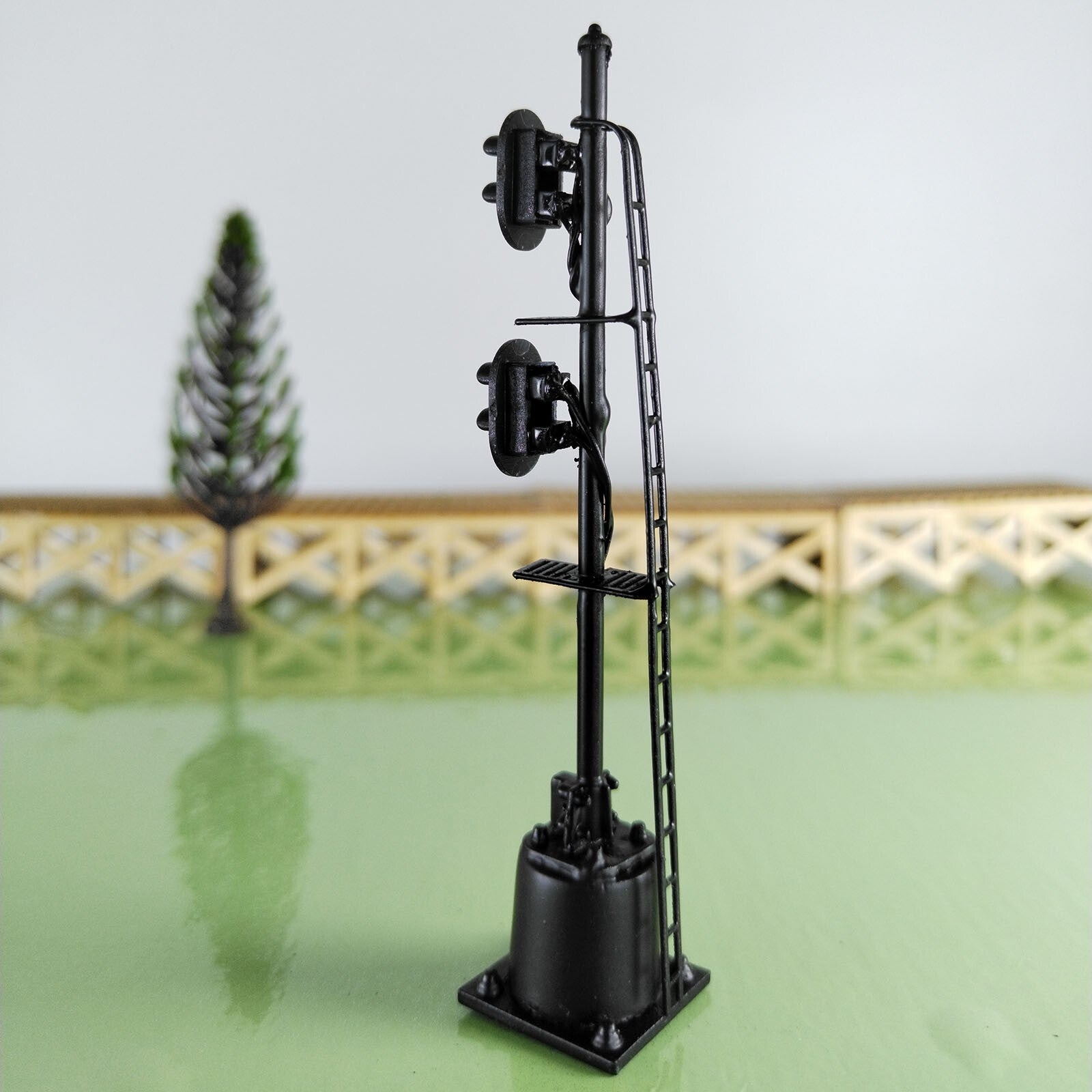 1 x HO scale model railroad 2 heads 2 aspects block signal LED made #K22SpBK