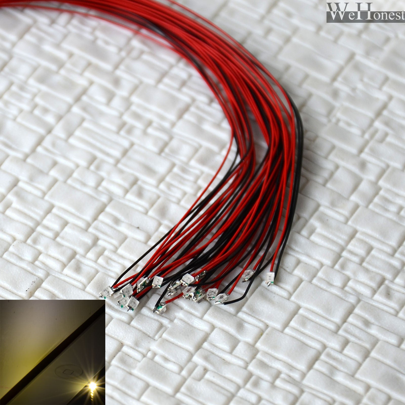 15 x Pre Wired warm white #0805 SMD led street Lights Pre-soldered lamps HO N 