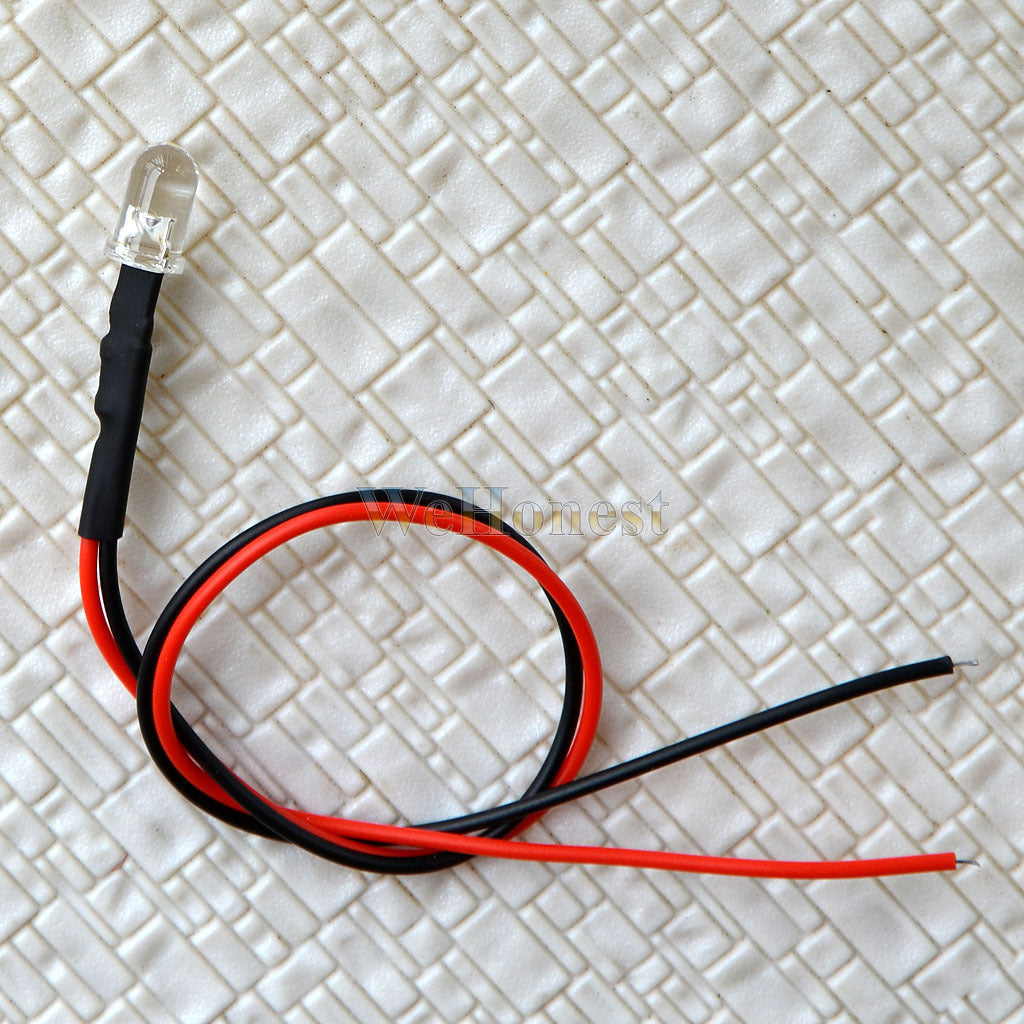 20 pcs Pre-Wired 5mm warm white LEDs prewired resistor for 12V - 16V use