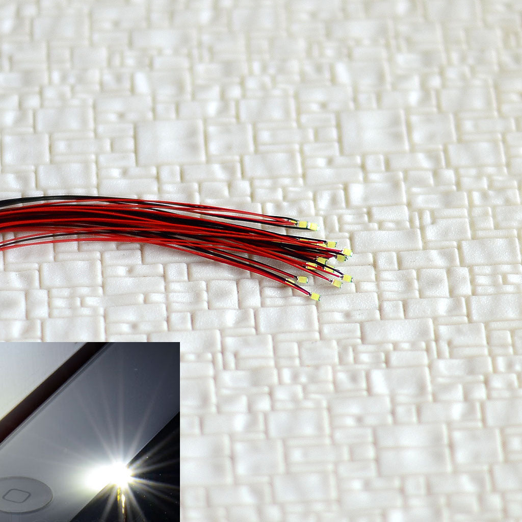 15 pcs Pre Wired Cold White #0603 SMD LEDs Lighting Kits Pre-soldered Micro LEDs