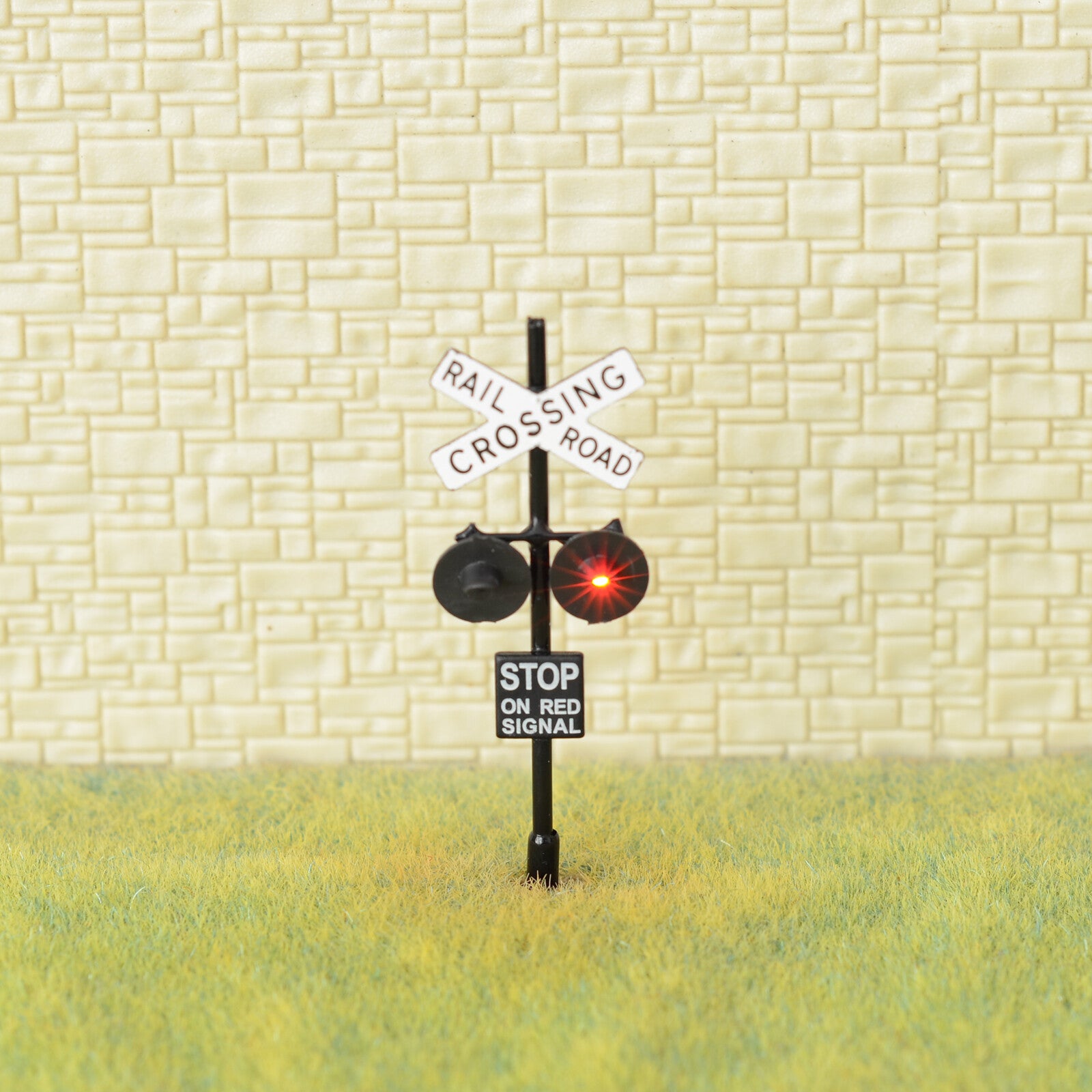 1 x HO Scale railroad grade crossing signals LED made 2 target faces black #X 