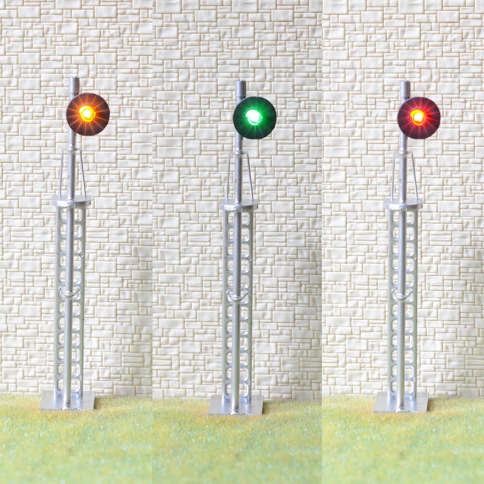 1 x O scale searchlight block signal model train 3 color SMD LEDs R/G/Y #SS48S3