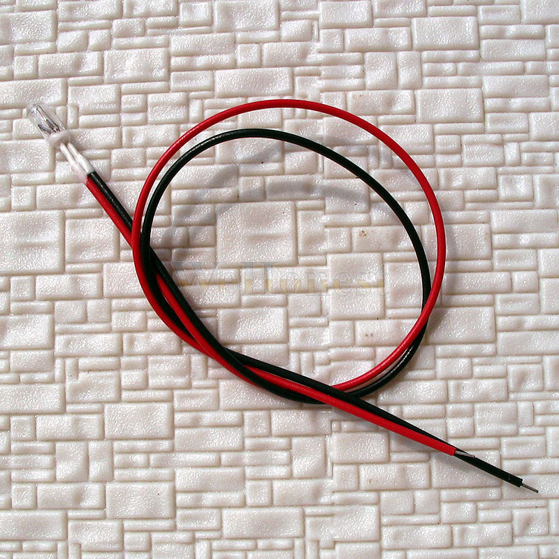 1000 x pre-solder mini bulbs grain of wheat bulbs with wires 3mm Clear 3V 70mA 