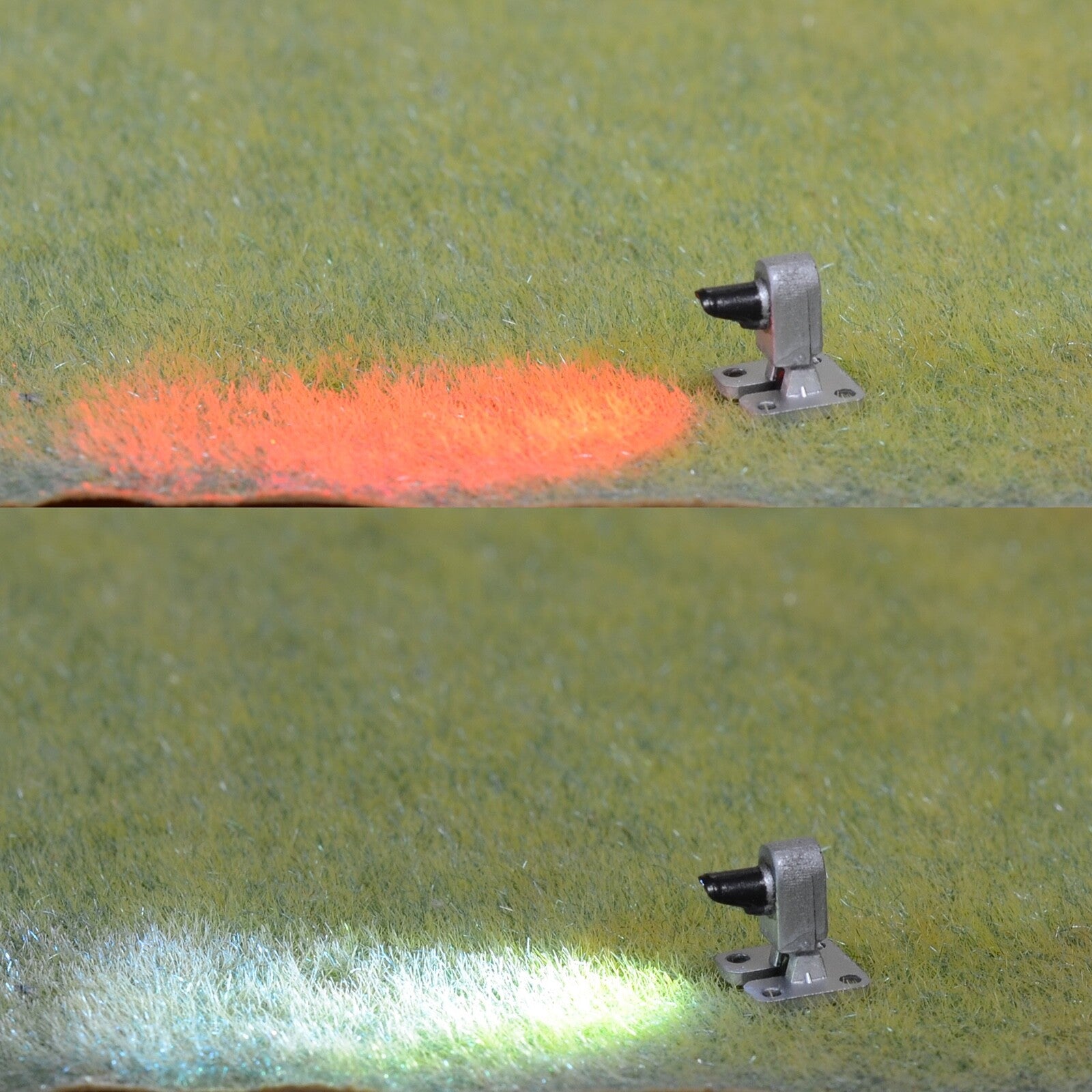 1 x HO scale model railroad Bi-color dwarf searchlight ground signal red/lunar