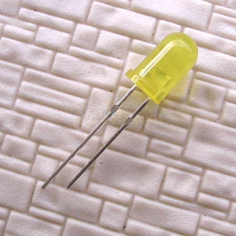 100 pcs Light Emitting Diode LEDs 5mm Yellow +Resistors