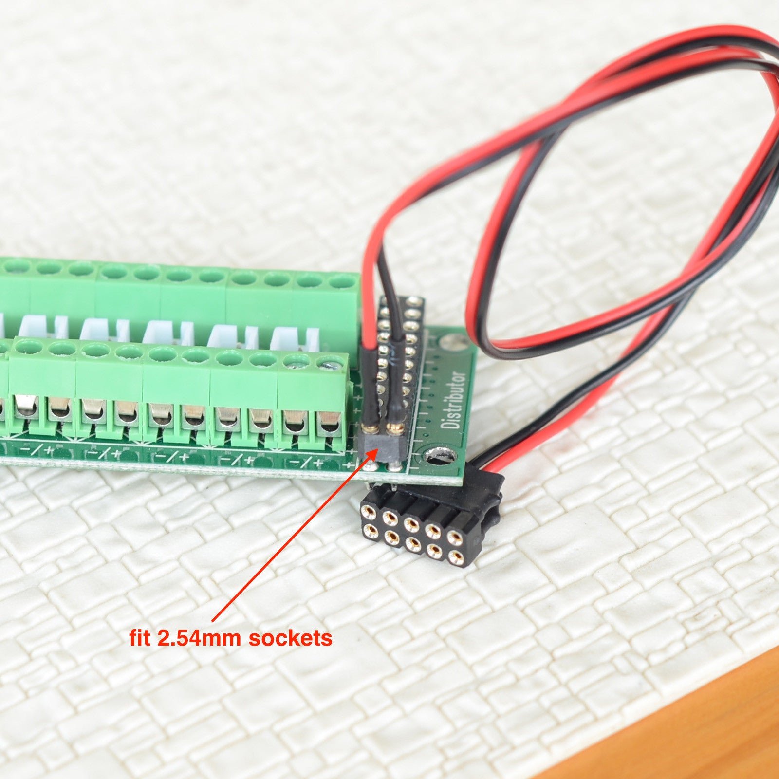 2 x distribution connectors 2.54mm mini-socket 5P double row expand distributor